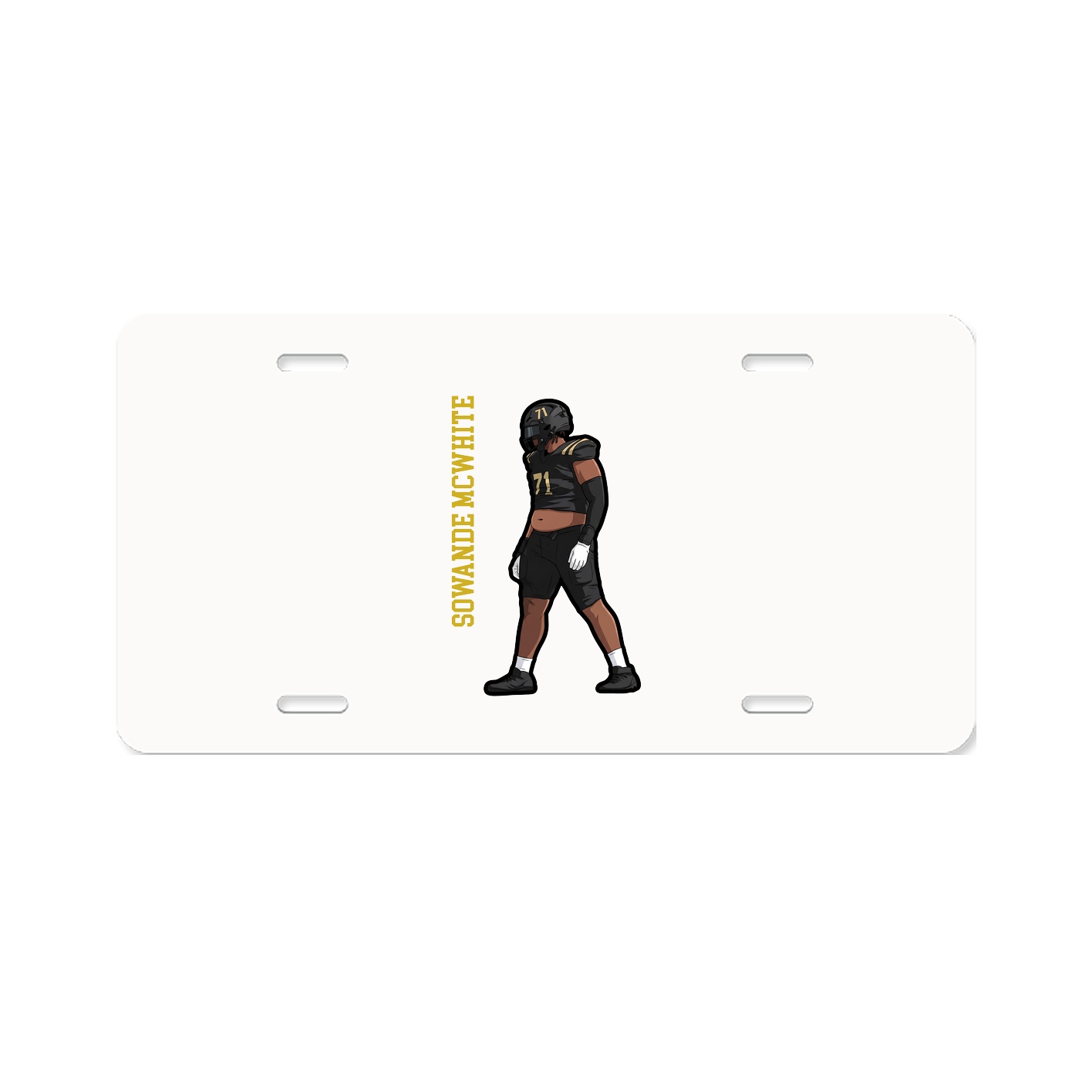 License Plate — Name Vertical in Classic
