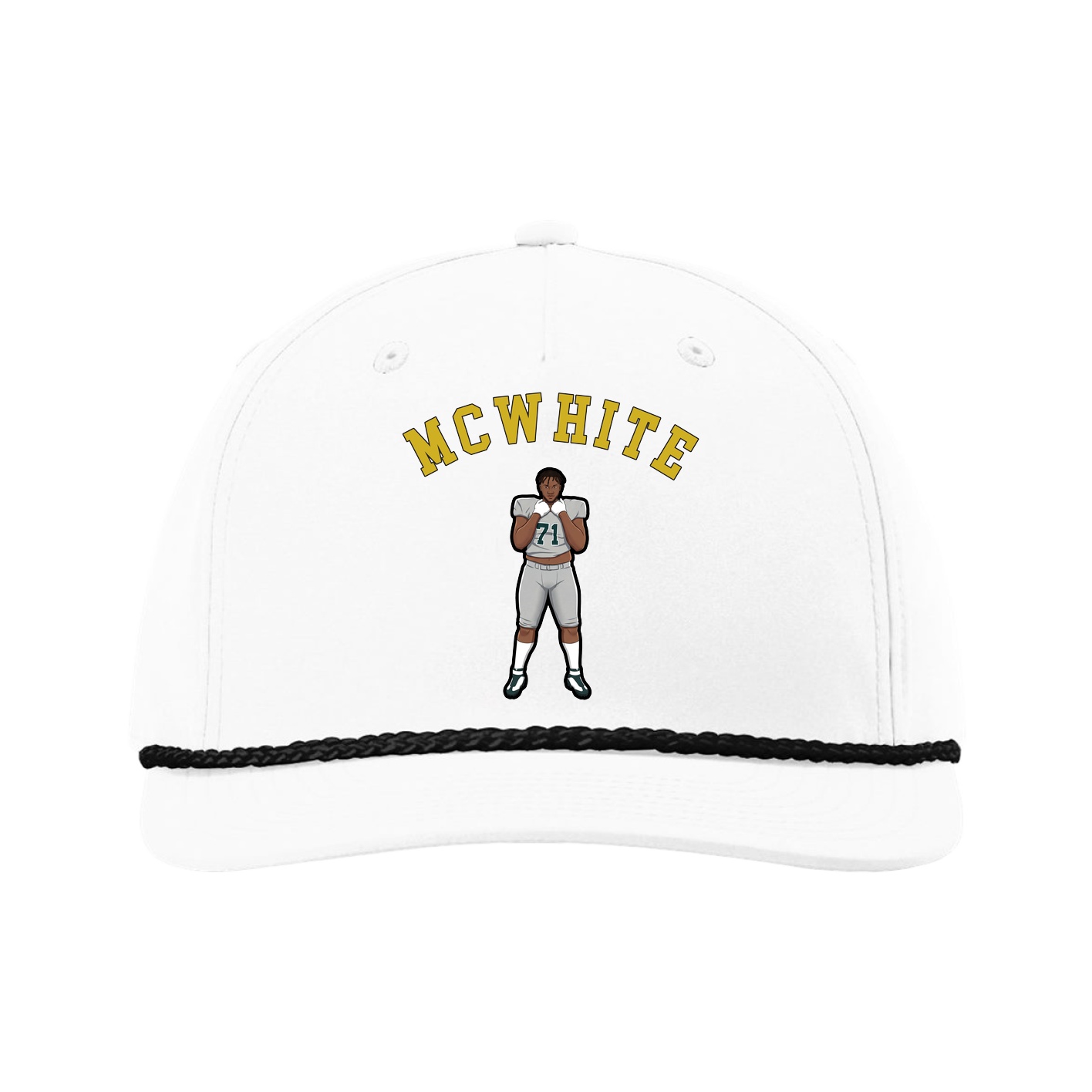 Five-Panel Classic Rope Cap — Shirsey Arch in White