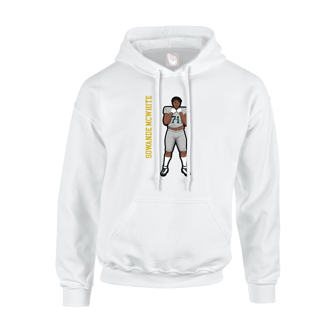 Youth Hoodie — Name Vertical in White