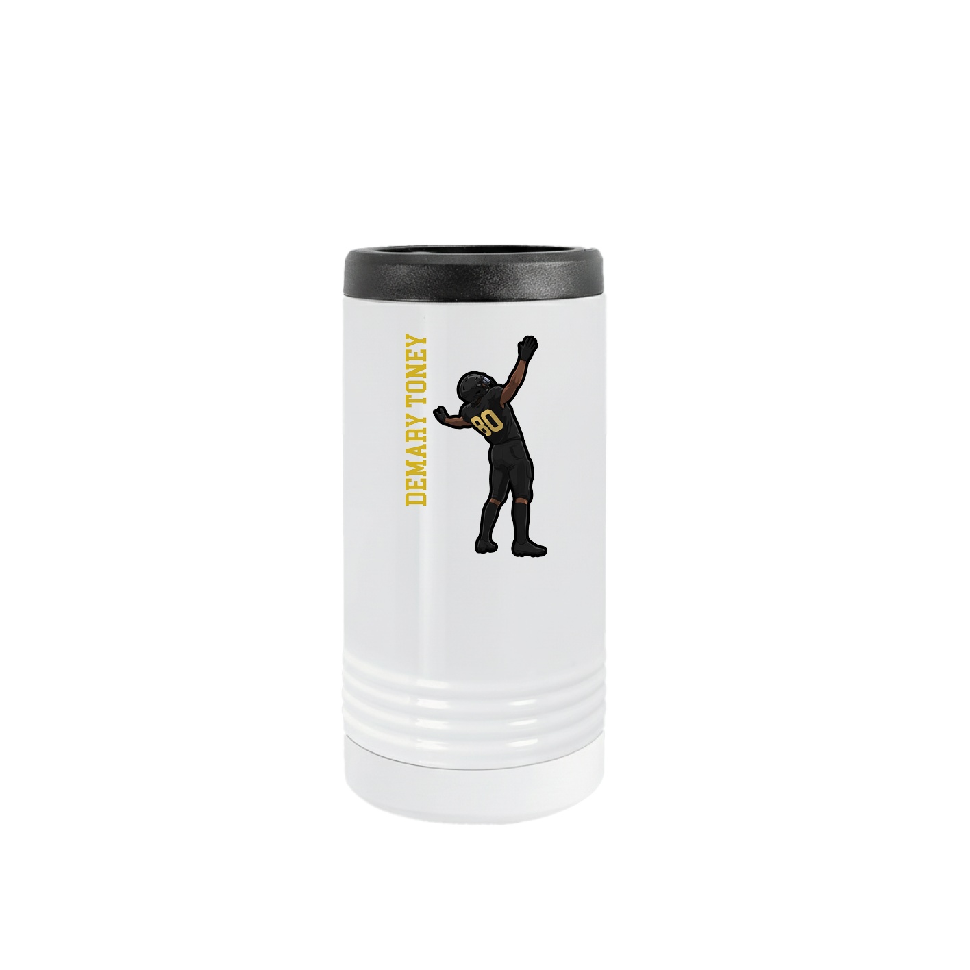 Slim Beverage Holder — Name Vertical in White