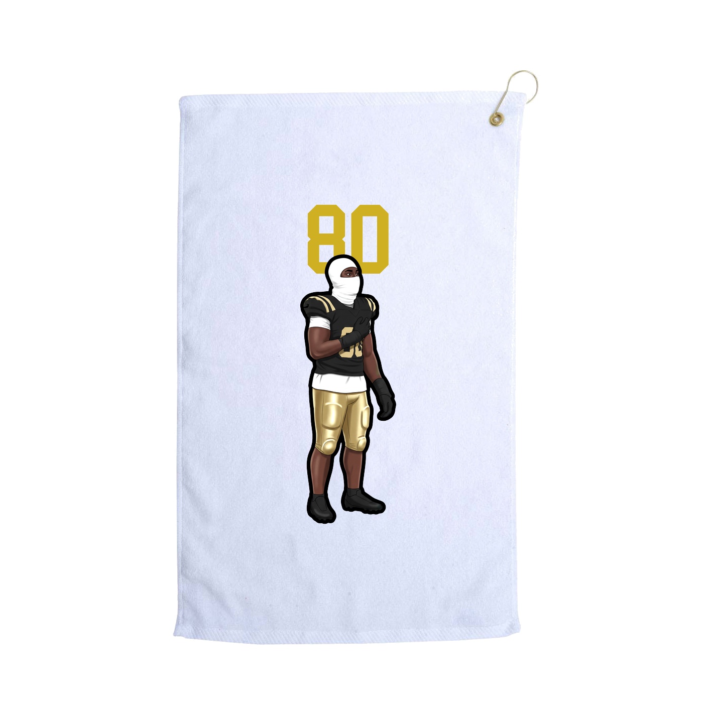 Golf Towel — Number Top in White