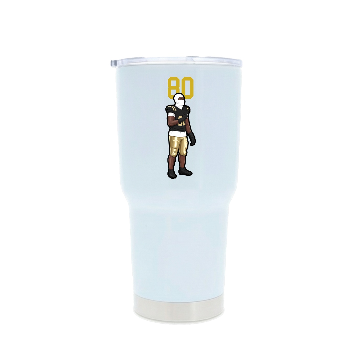 30oz Stainless Steel Tumbler — Number Top in White