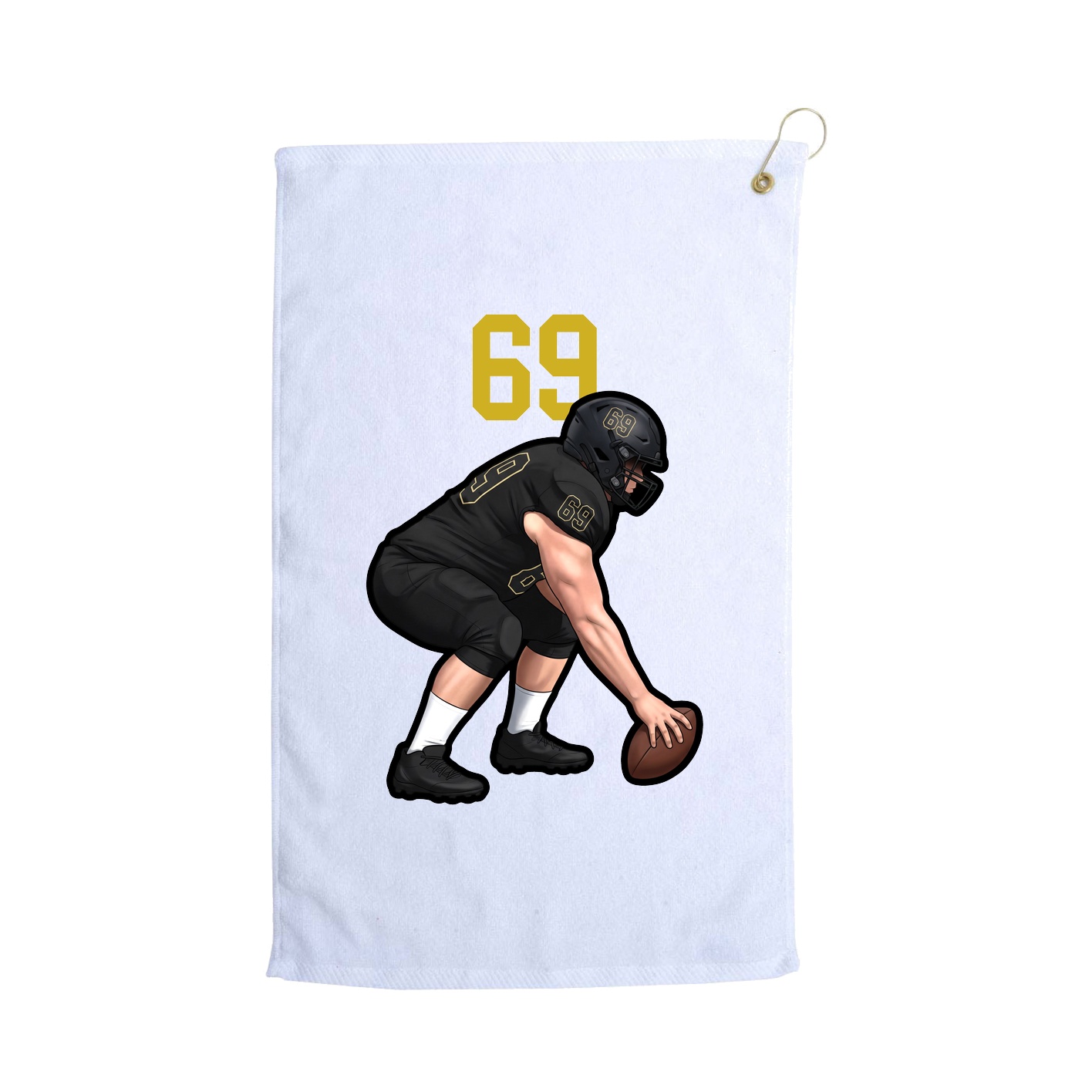 Golf Towel — Number Top in White