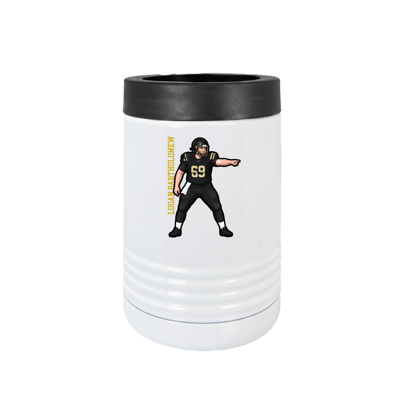 Beverage Holder — Name Vertical in White