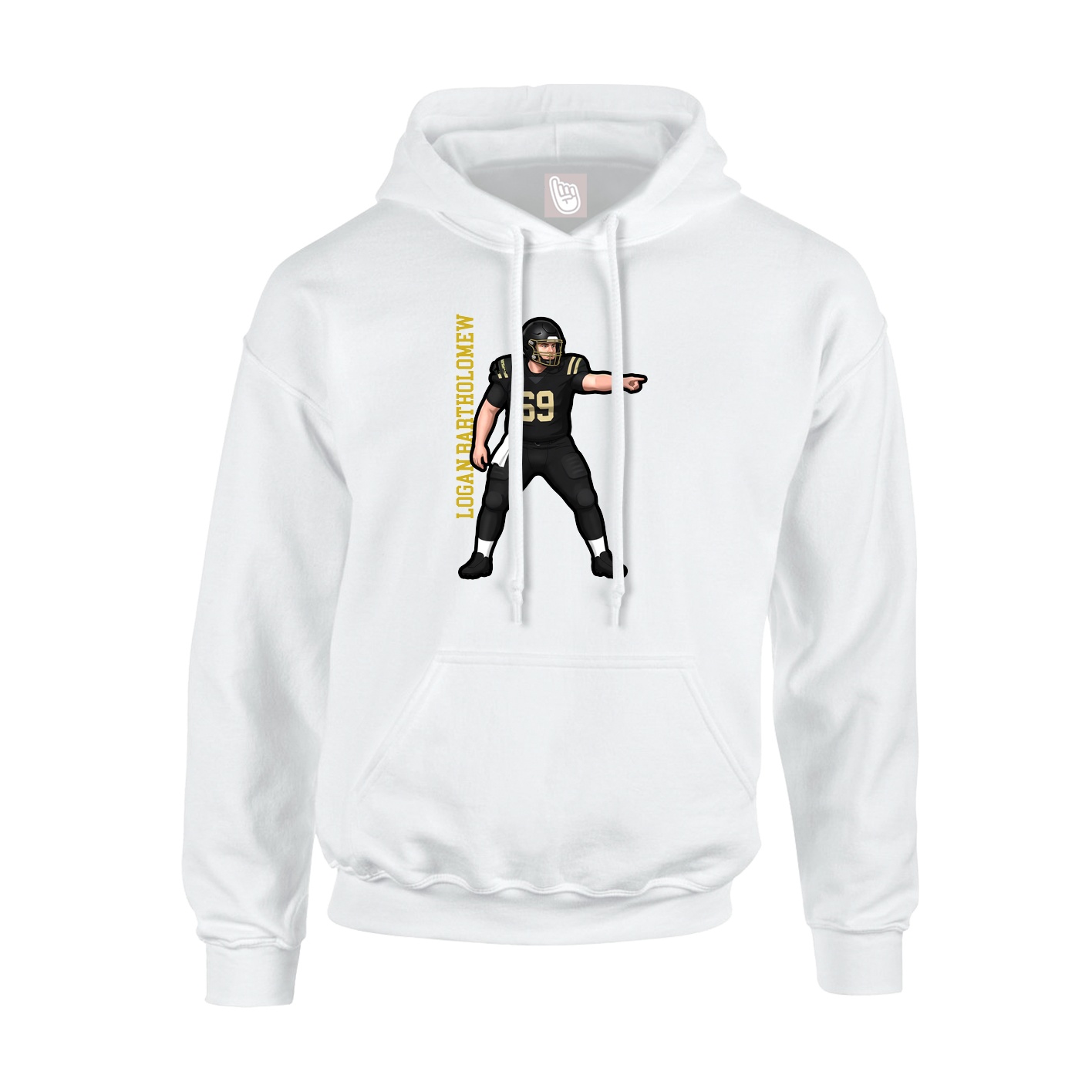Hoodie — Name Vertical in White