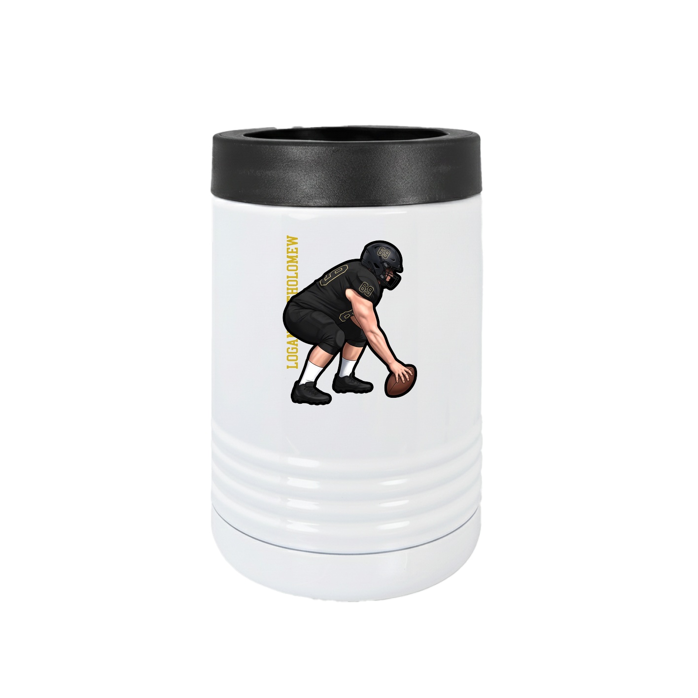 Beverage Holder — Name Vertical in White