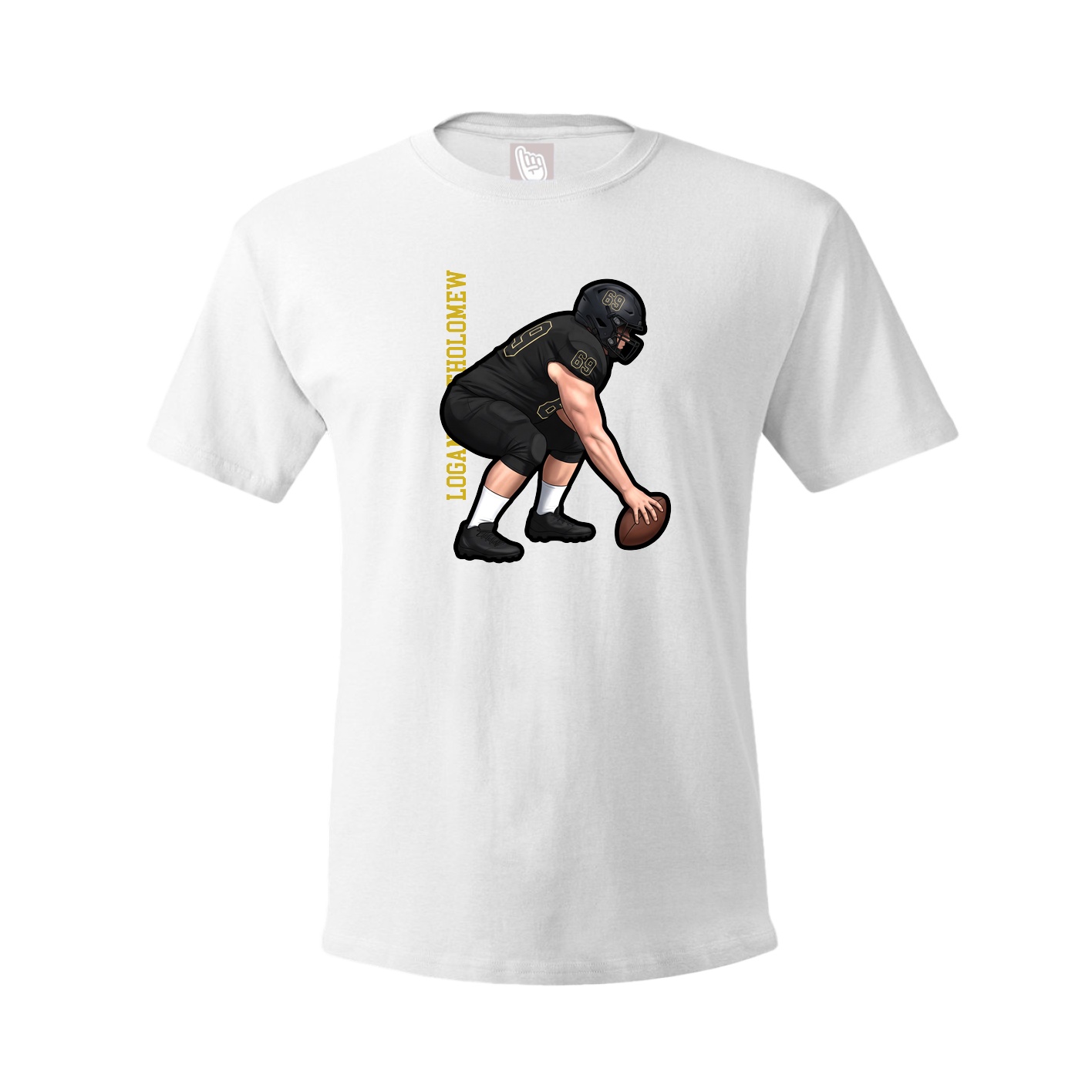 Youth Tee — Name Vertical in White
