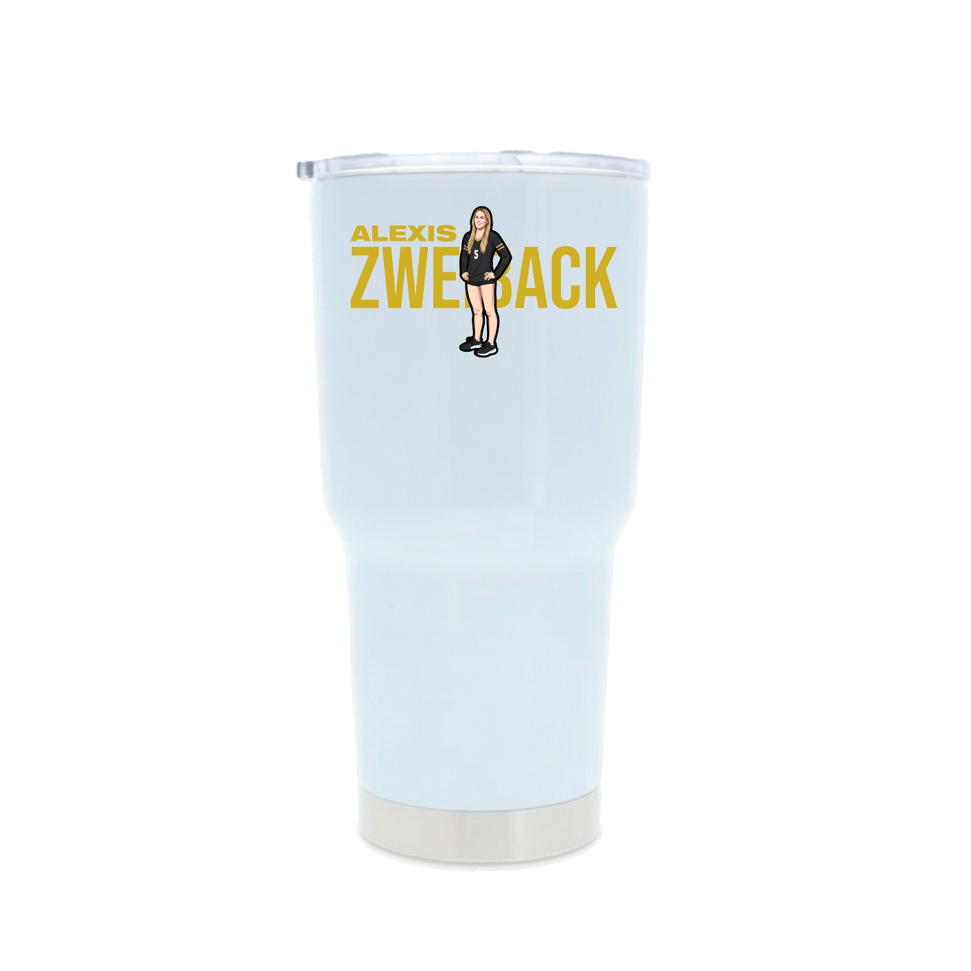 30oz Stainless Steel Tumbler — Player Name in White