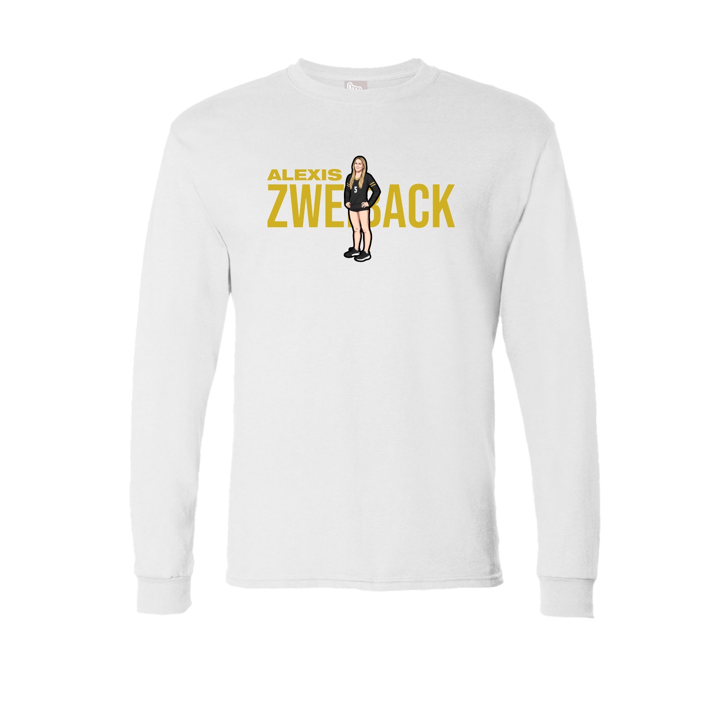 Long Sleeve Tee — Player Name in White