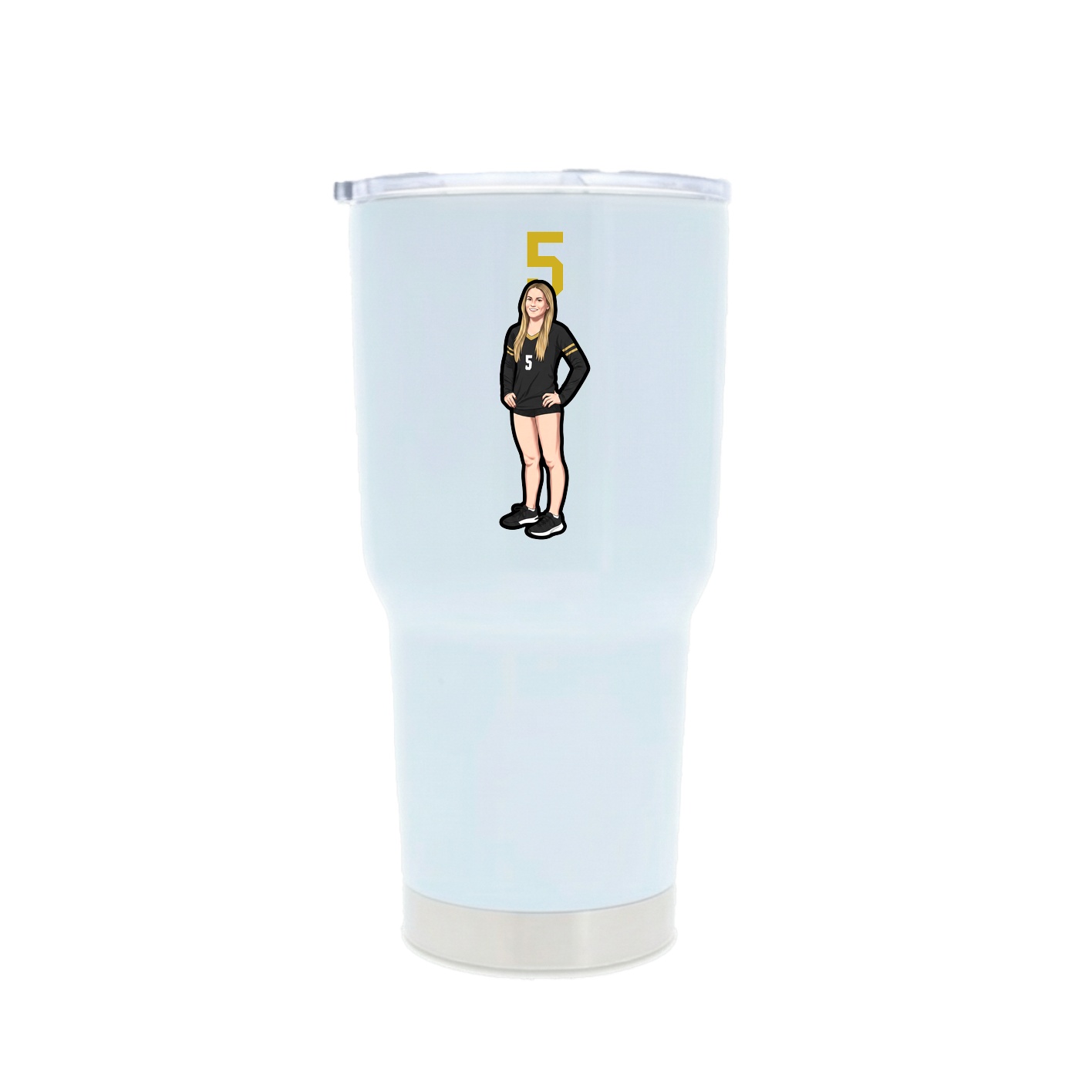 30oz Stainless Steel Tumbler — Number Top in White