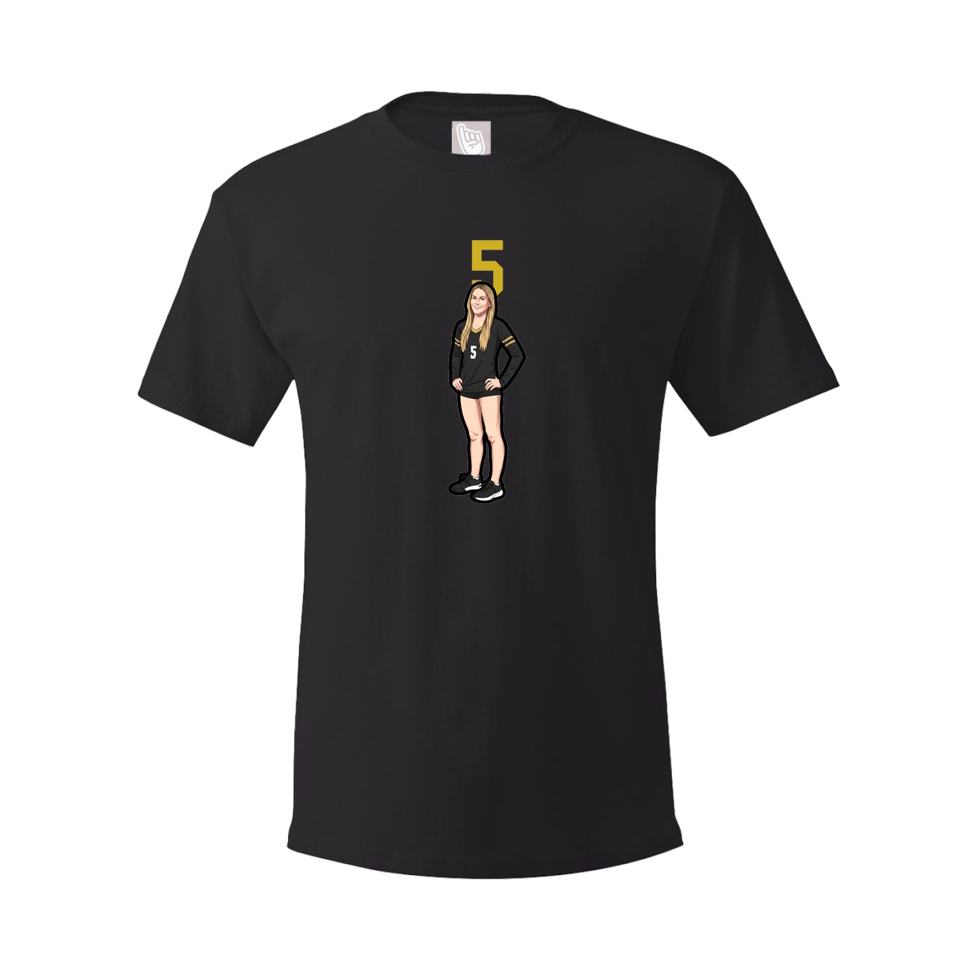 Youth Tee — Number Top in Black