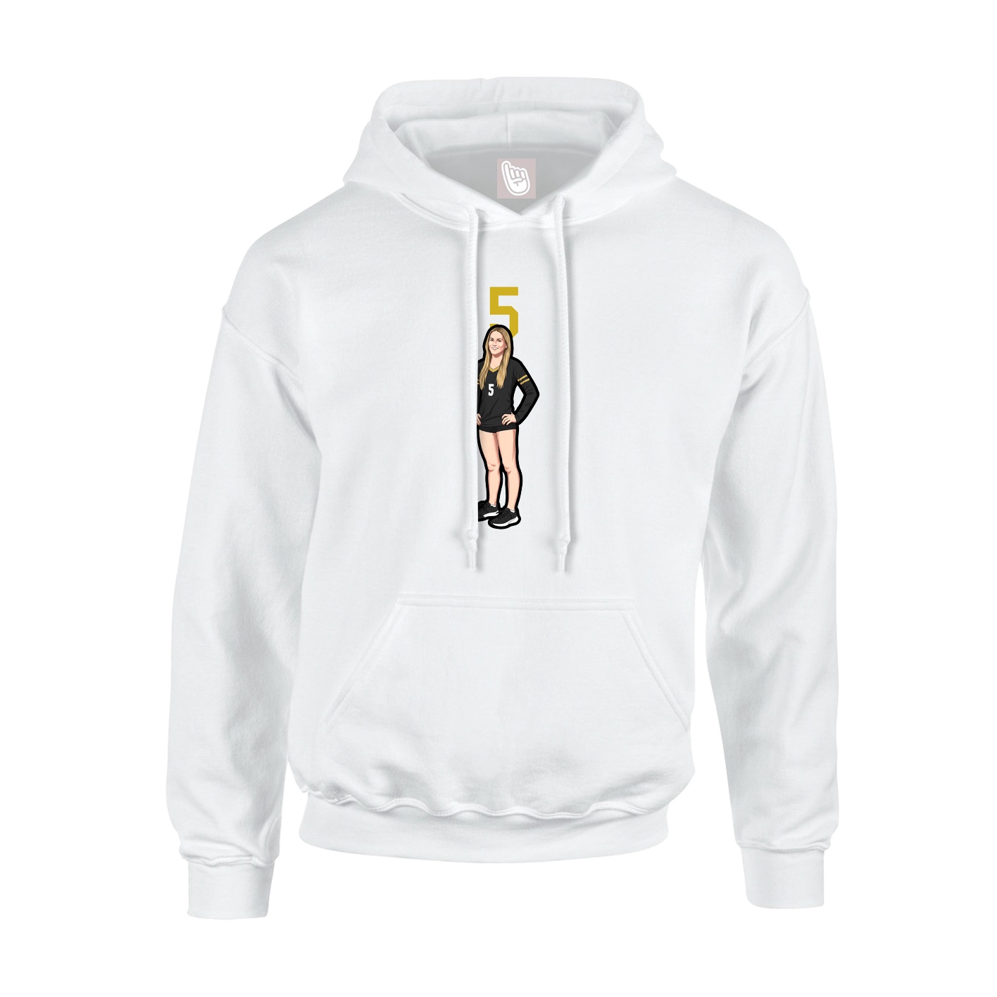 Hoodie — Number Top in White