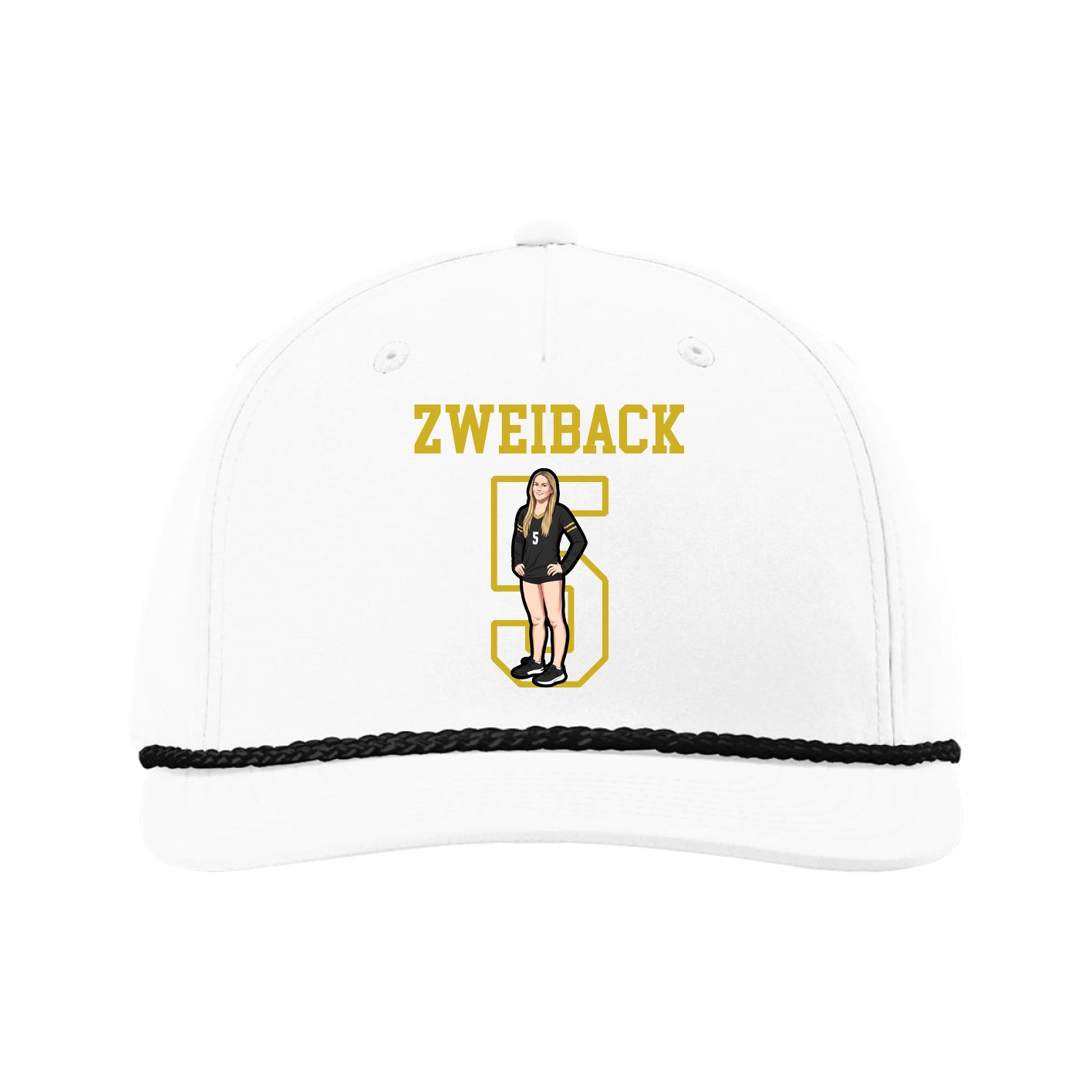 Five-Panel Classic Rope Cap — Shirsey in White