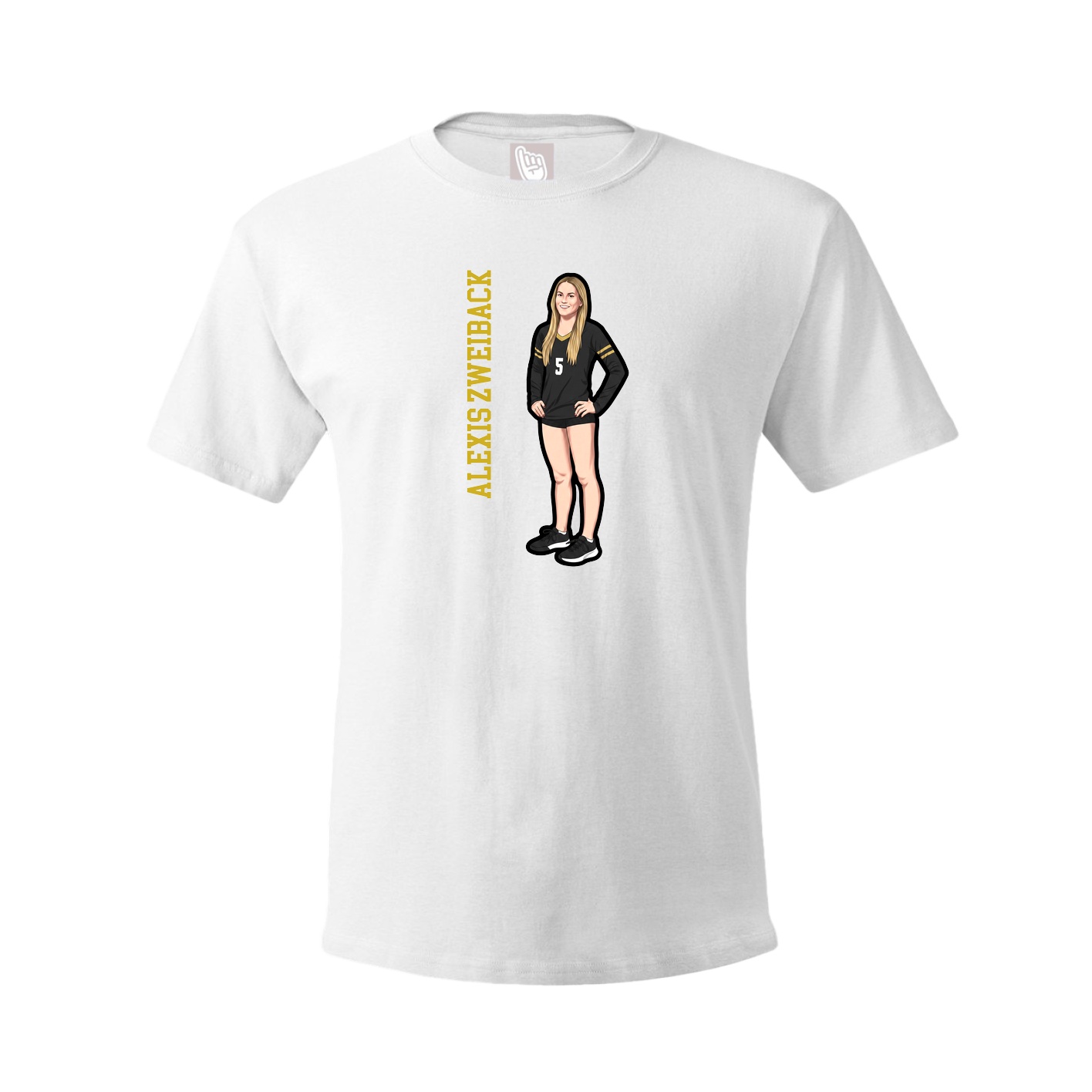 Tee — Name Vertical in White
