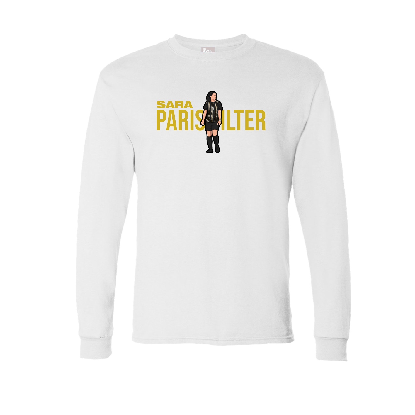 Long Sleeve Tee — Player Name in White