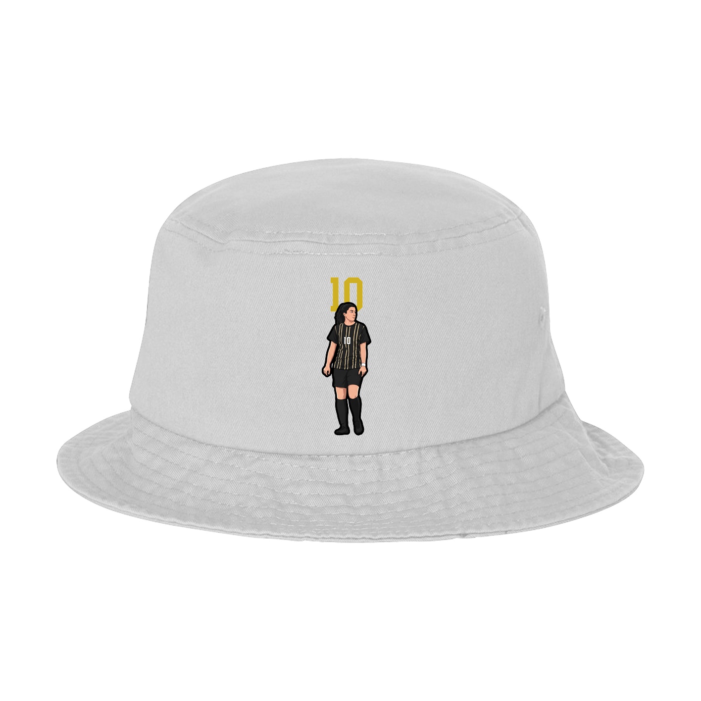 Bucket Cap — Number Top in White