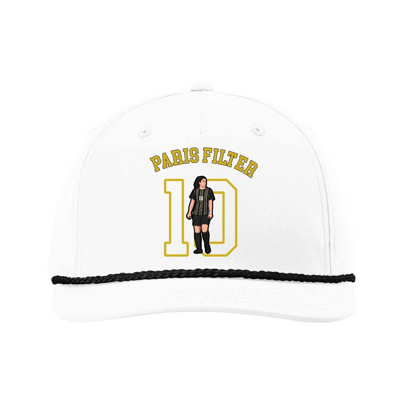 Five-Panel Classic Rope Cap — Shirsey Arch in White