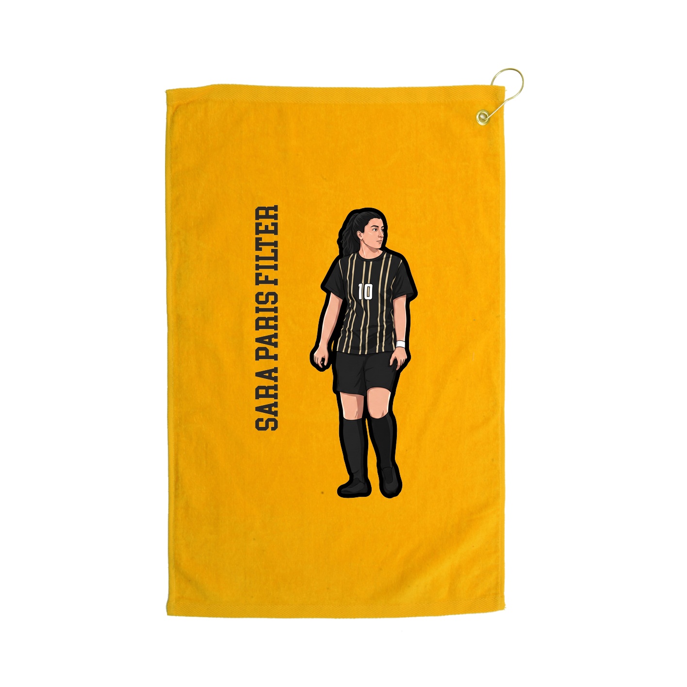Golf Towel — Name Vertical in Gold