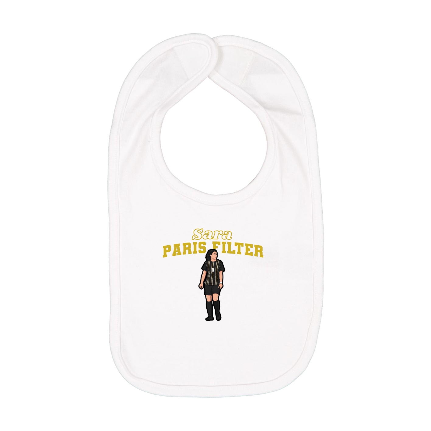 Infant Bib — Name Arch in White