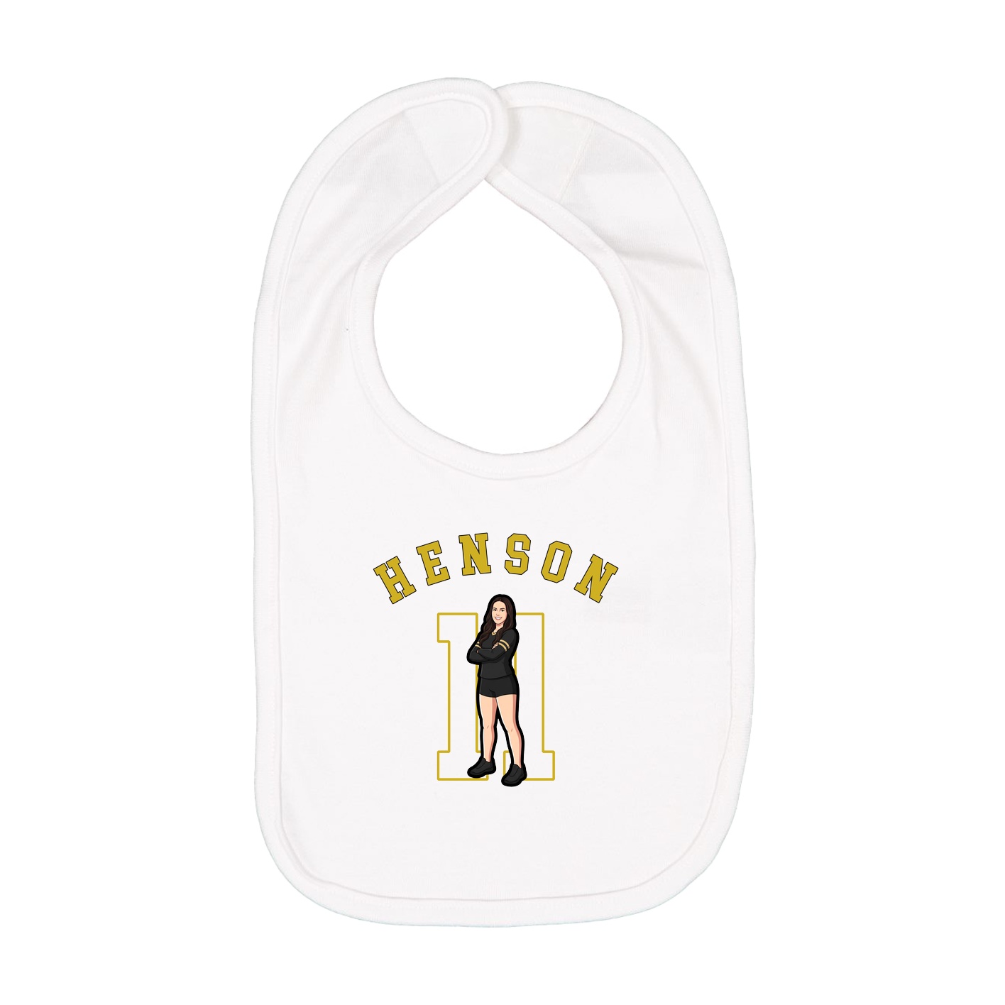 Infant Bib — Shirsey Arch in White
