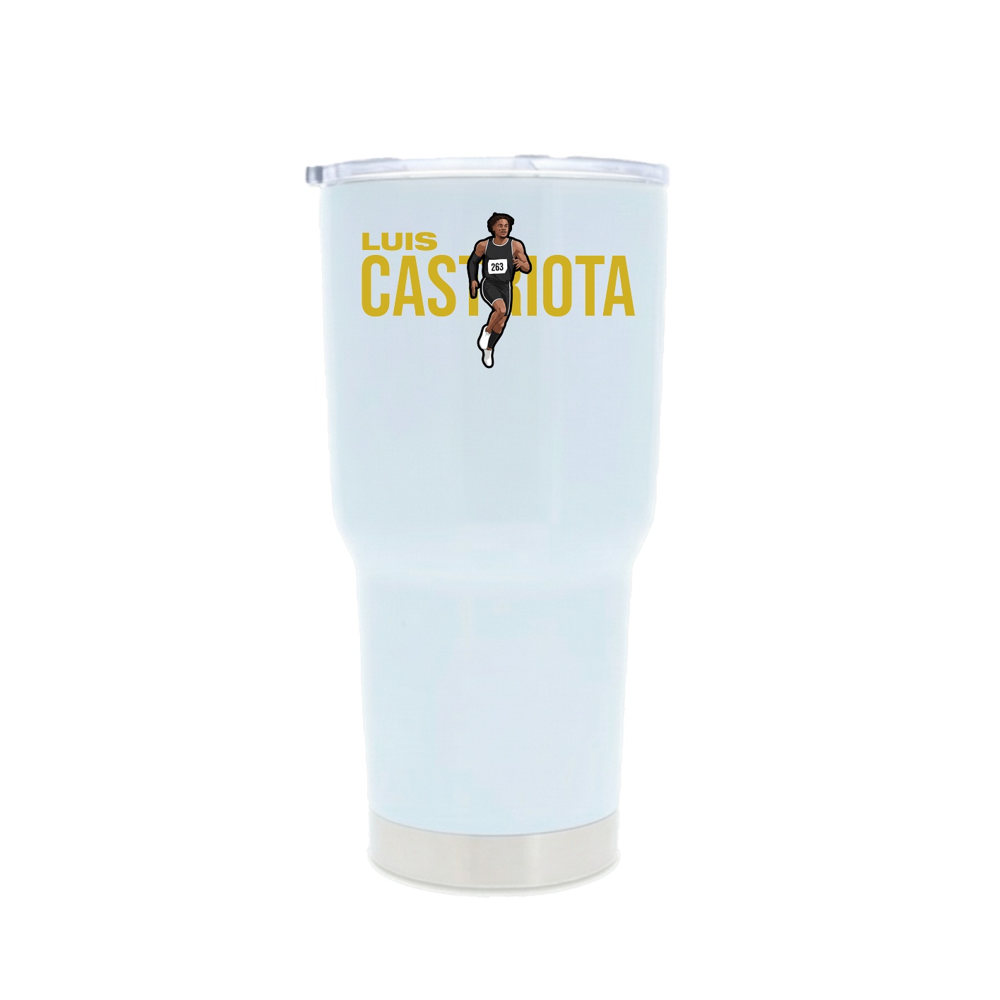 30oz Stainless Steel Tumbler — Player Name in White