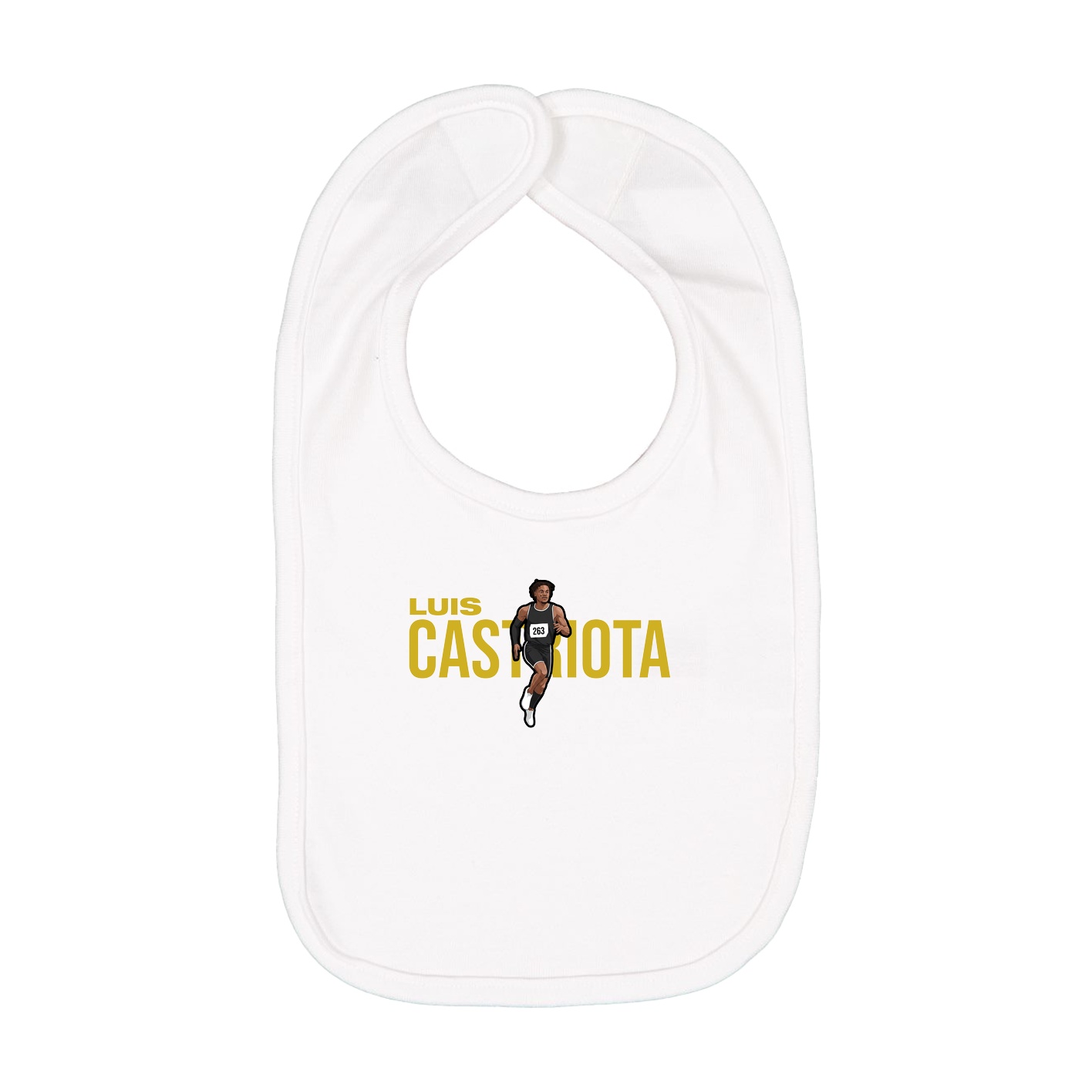 Infant Bib — Player Name in White