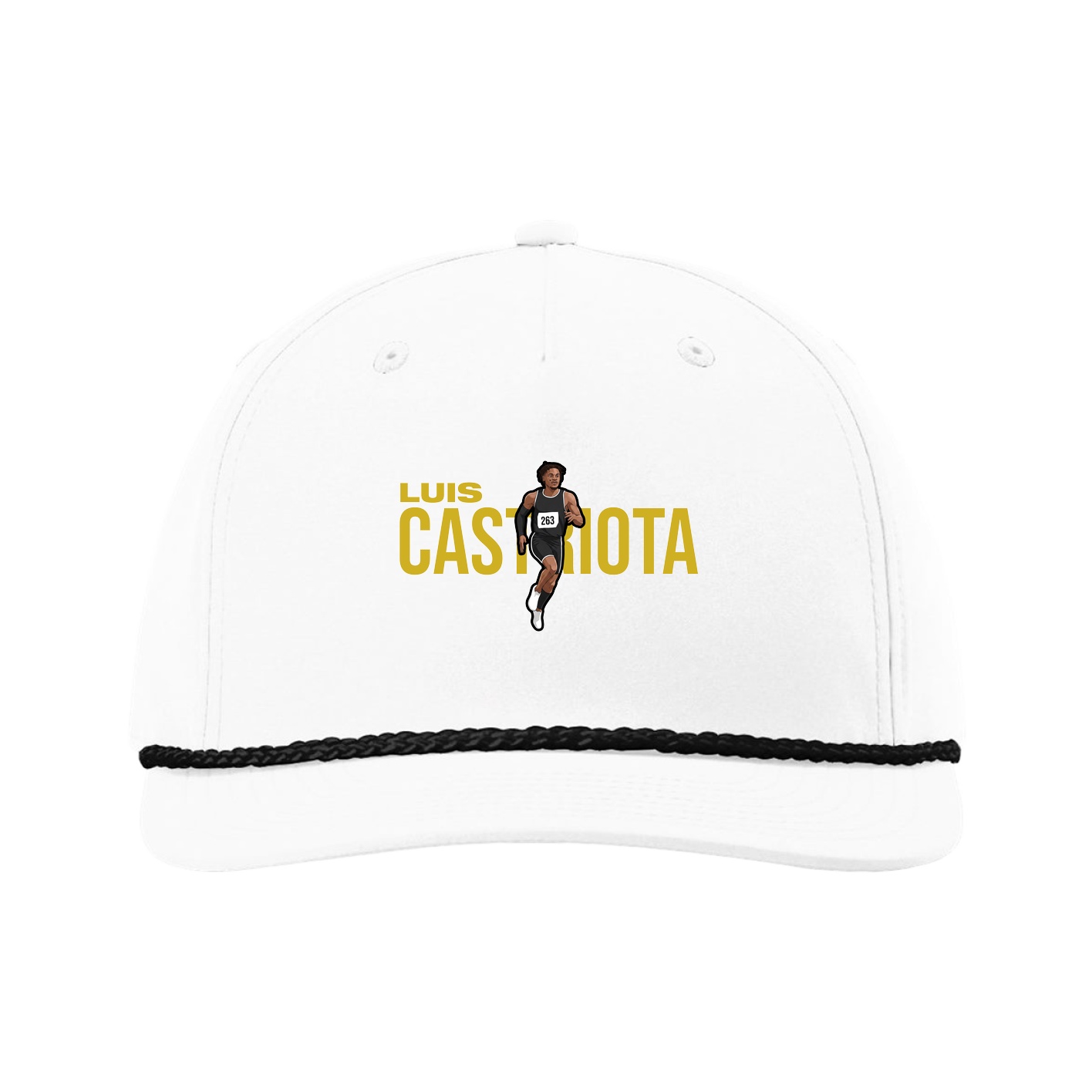 Five-Panel Classic Rope Cap — Player Name in White