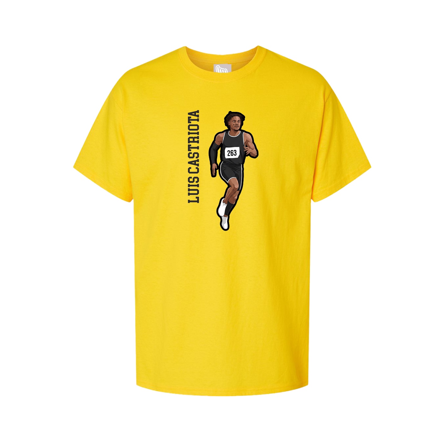 Youth Tee — Name Vertical in Gold