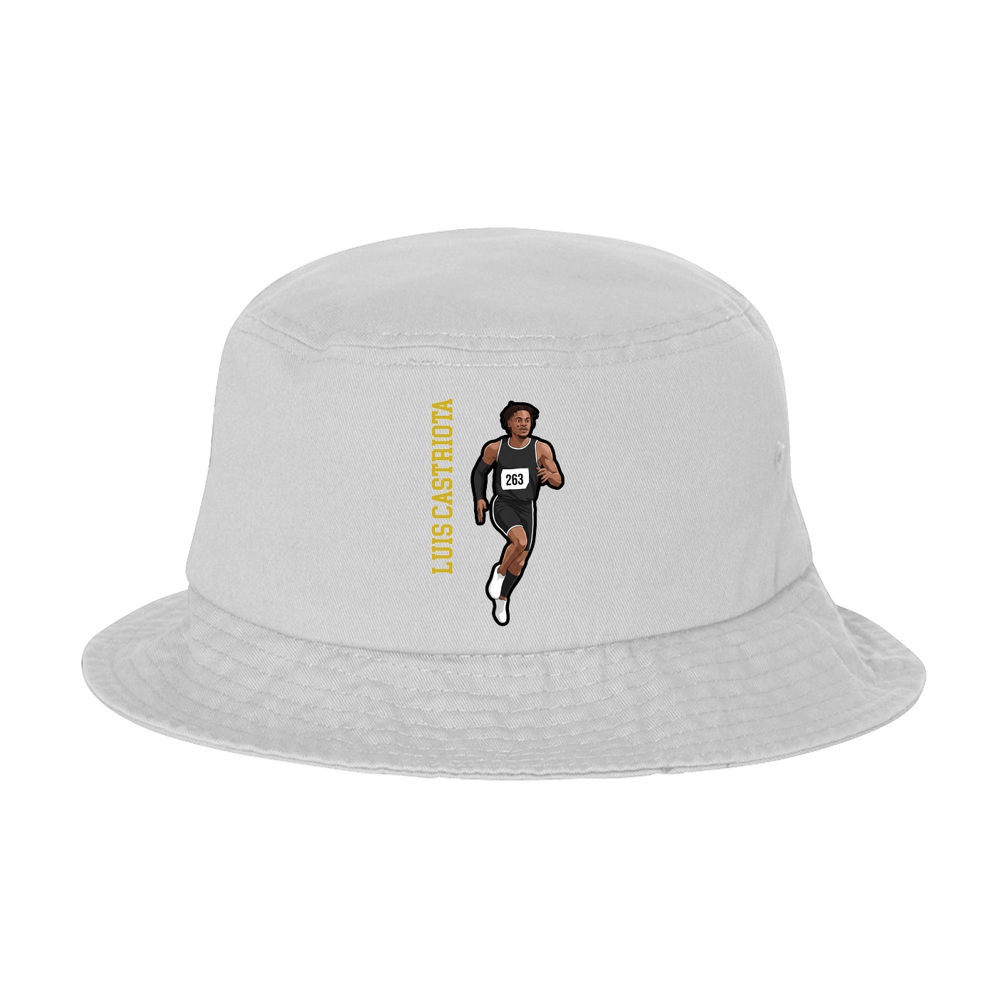 Bucket Cap — Name Vertical in White