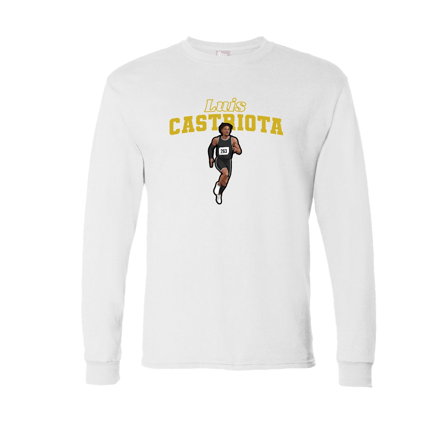 Long Sleeve Tee — Name Arch in White