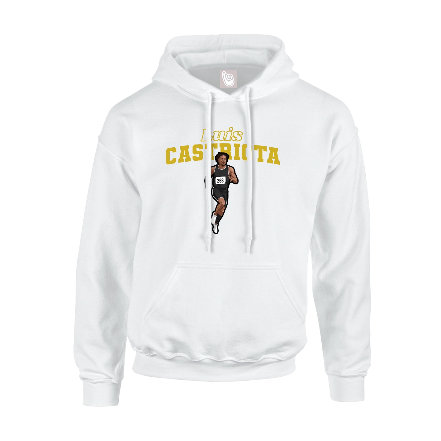 Hoodie — Name Arch in White