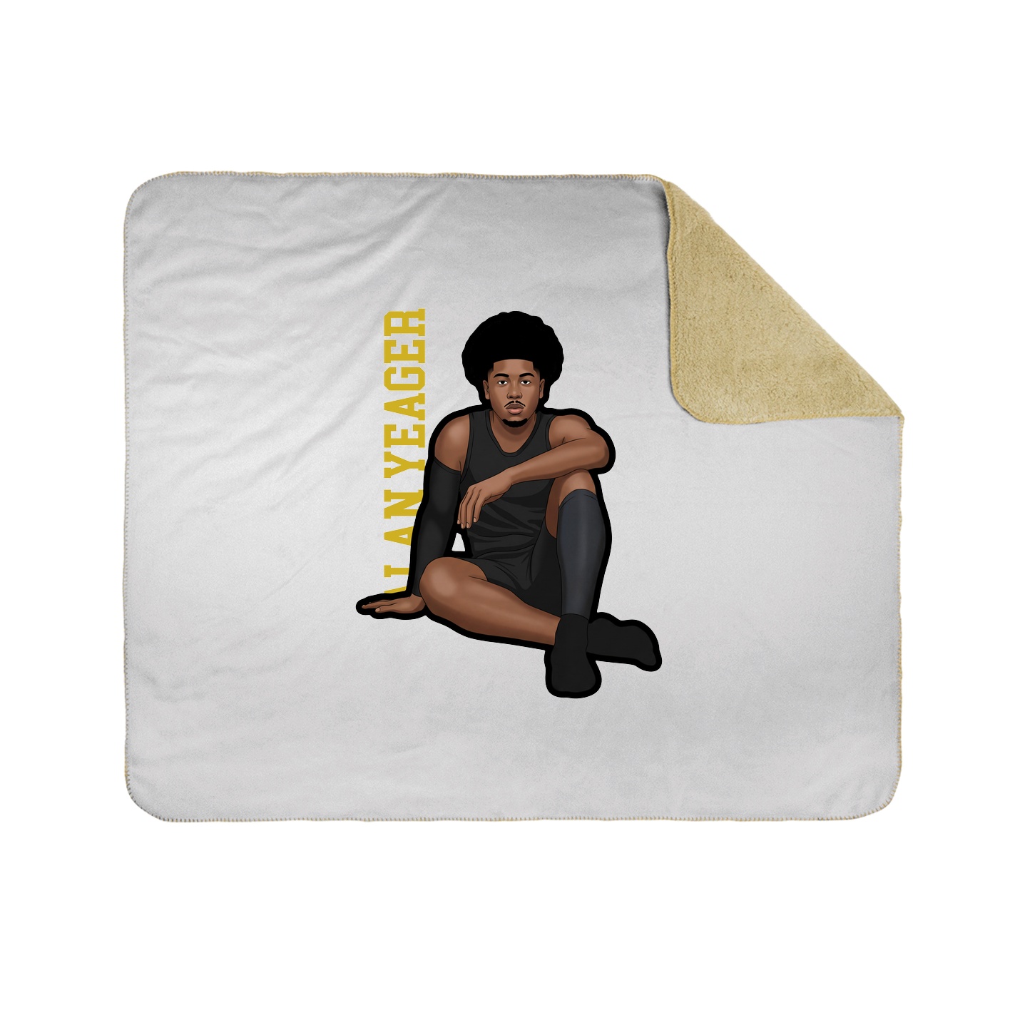 Throw Blanket — Name Vertical in White