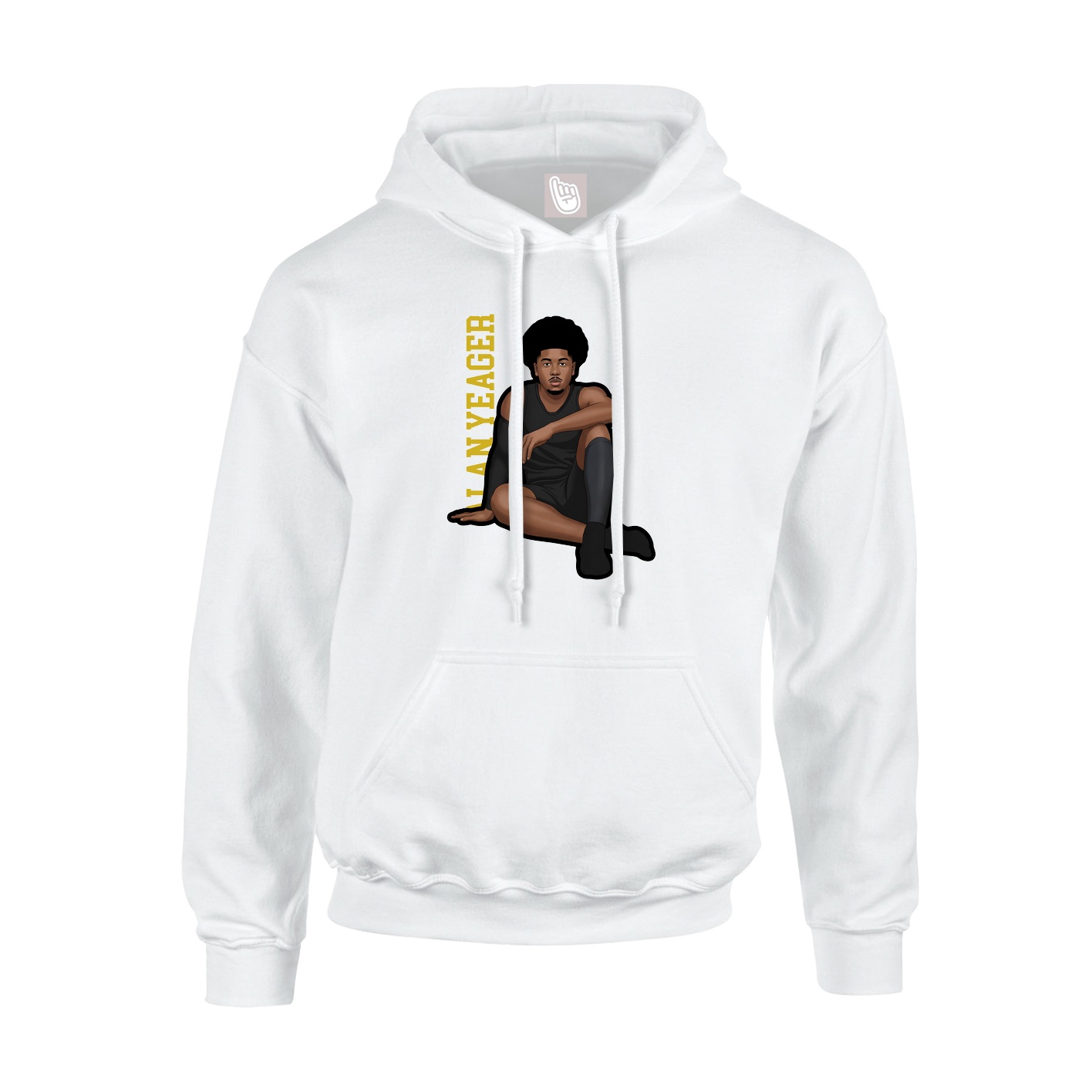 Hoodie — Name Vertical in White