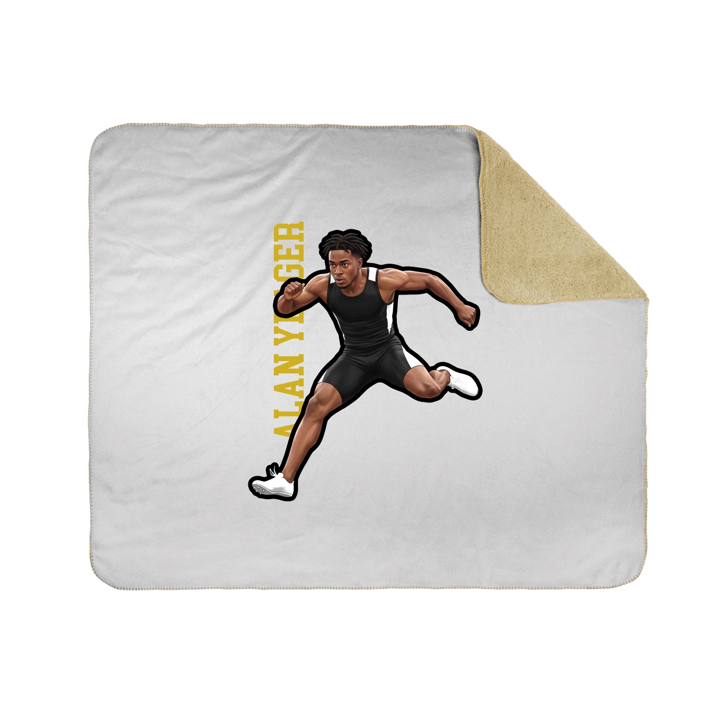 Throw Blanket — Name Vertical in White
