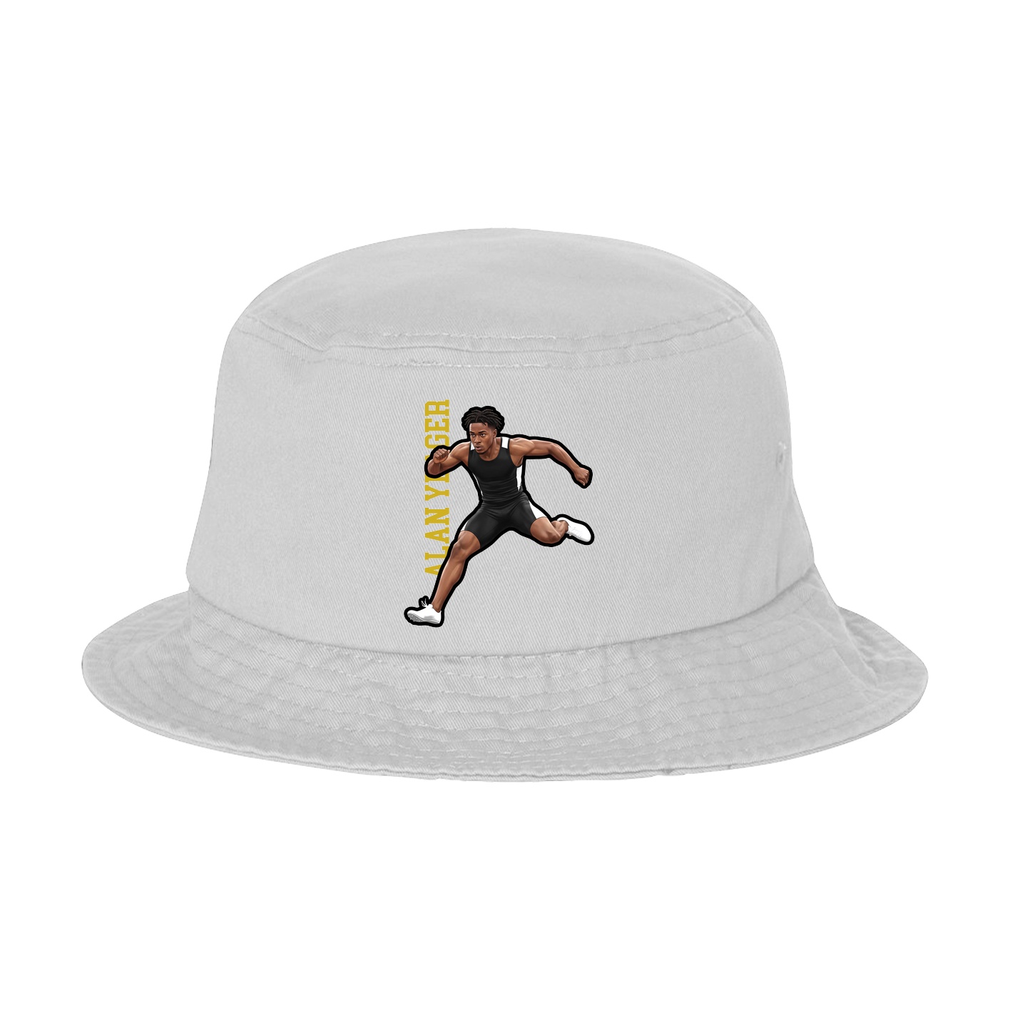 Bucket Cap — Name Vertical in White