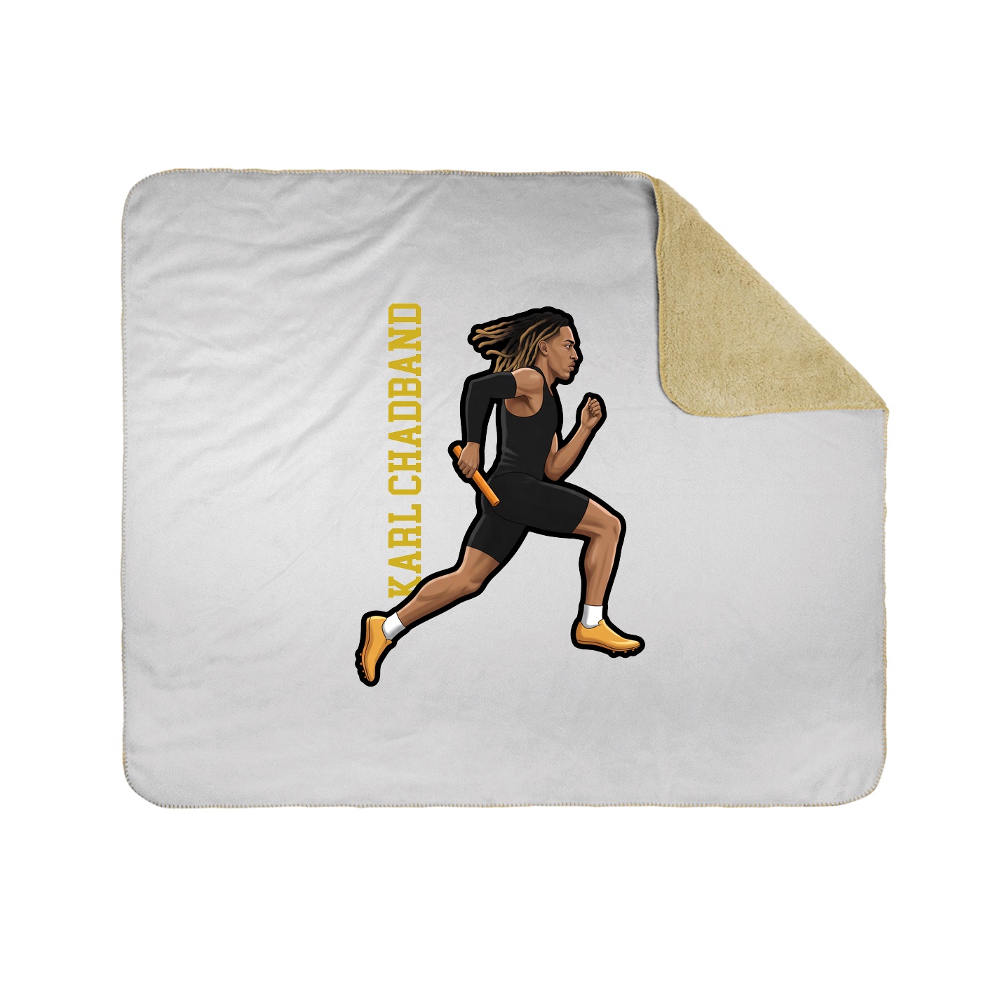 Throw Blanket — Name Vertical in White