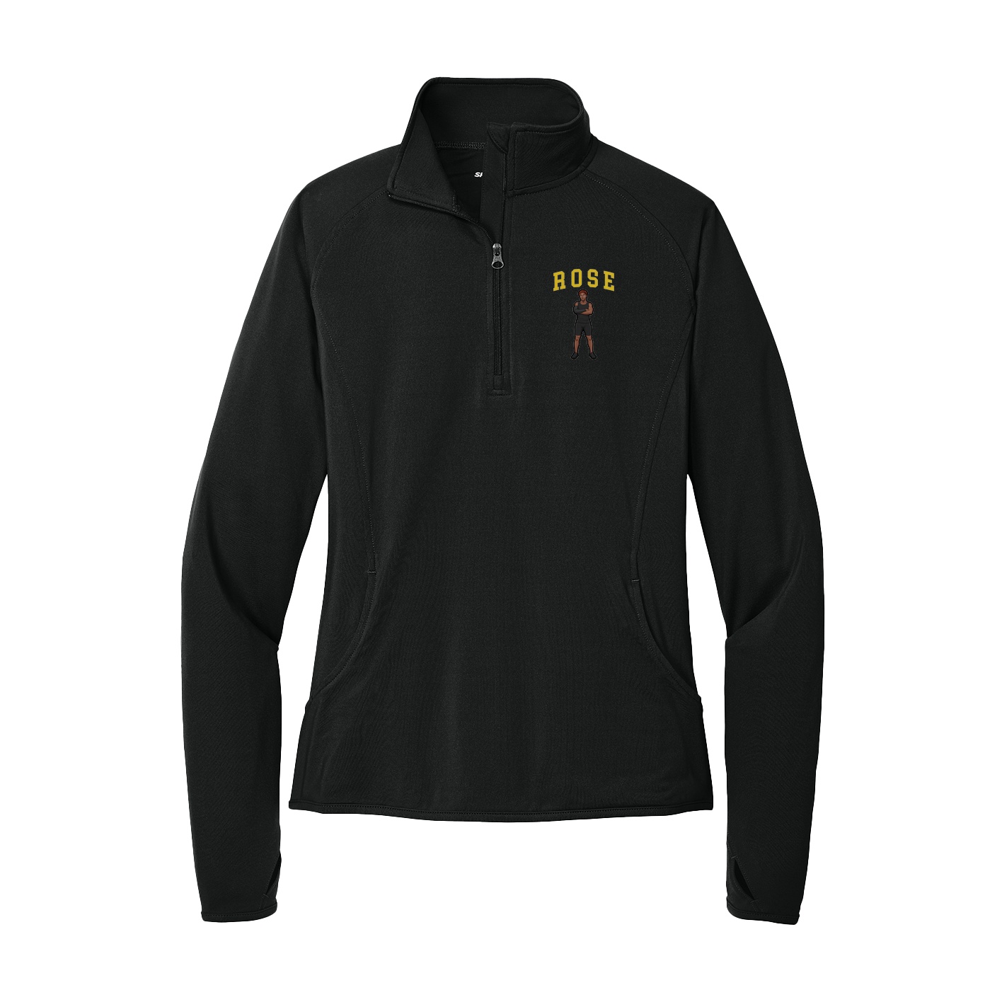 Women's Q-Zip Pullover — Shirsey in Black
