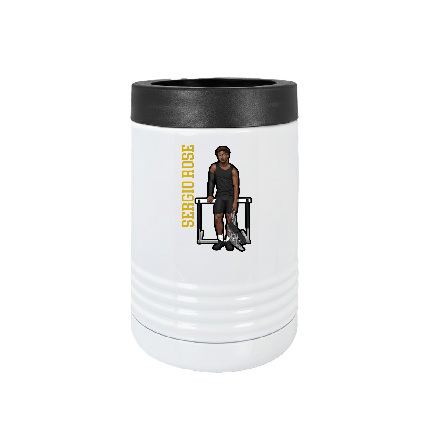 Beverage Holder — Name Vertical in White