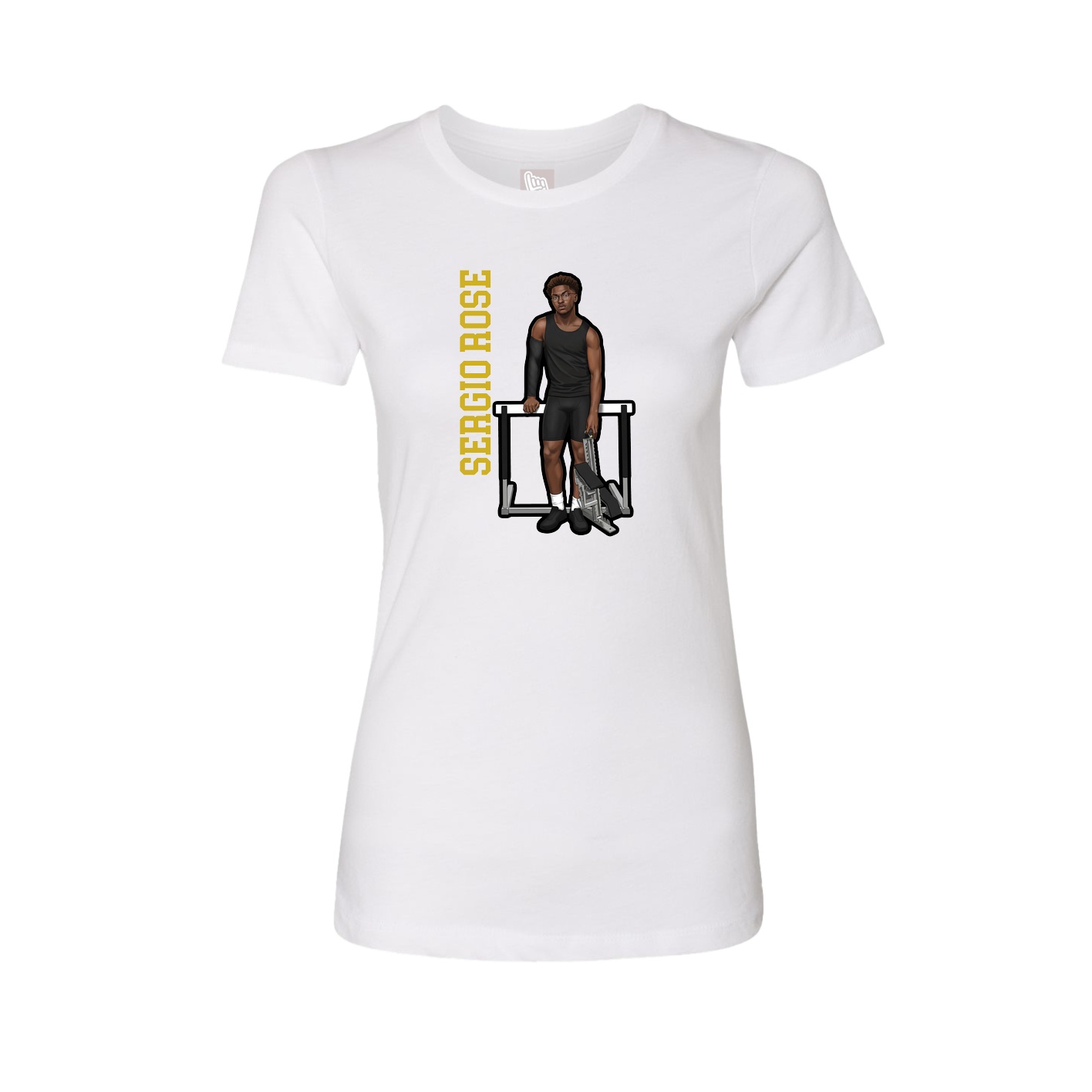 Womens Tee — Name Vertical in White