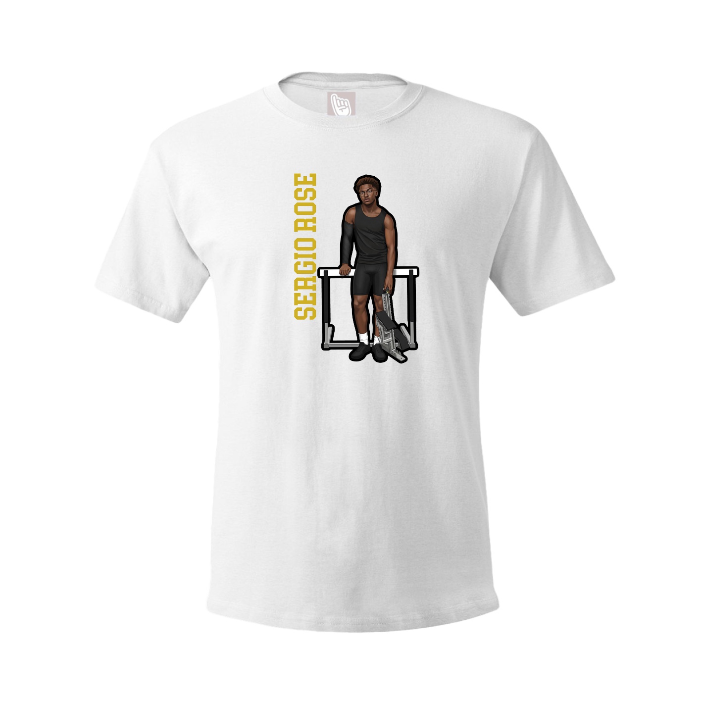 Youth Tee — Name Vertical in White