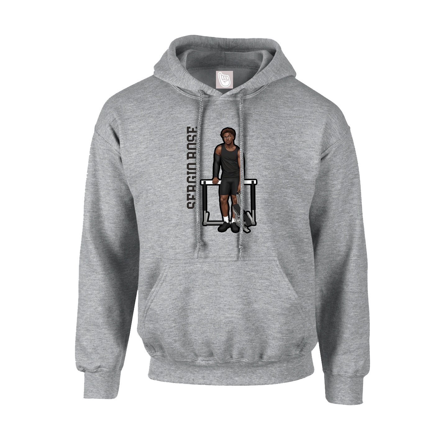 Youth Hoodie — Name Vertical in Grey