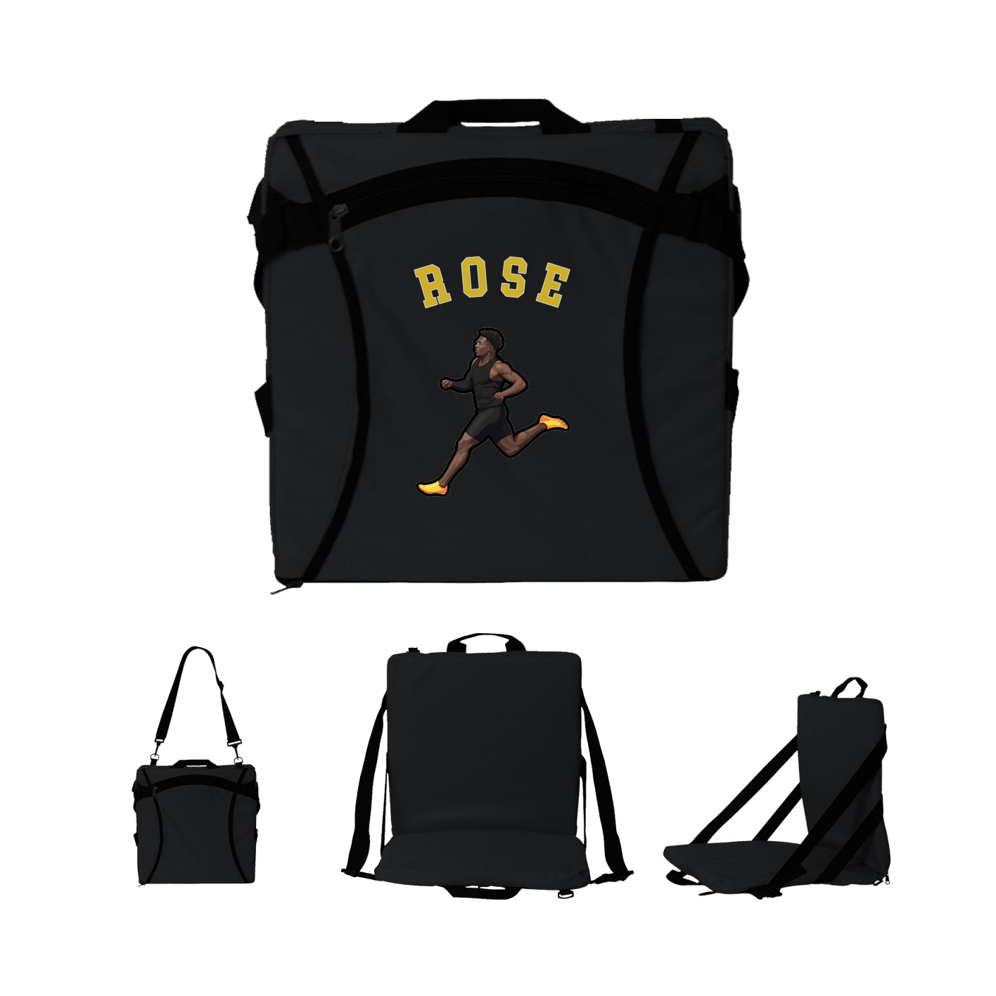 Folding Stadium Seat — Shirsey Arch in Black