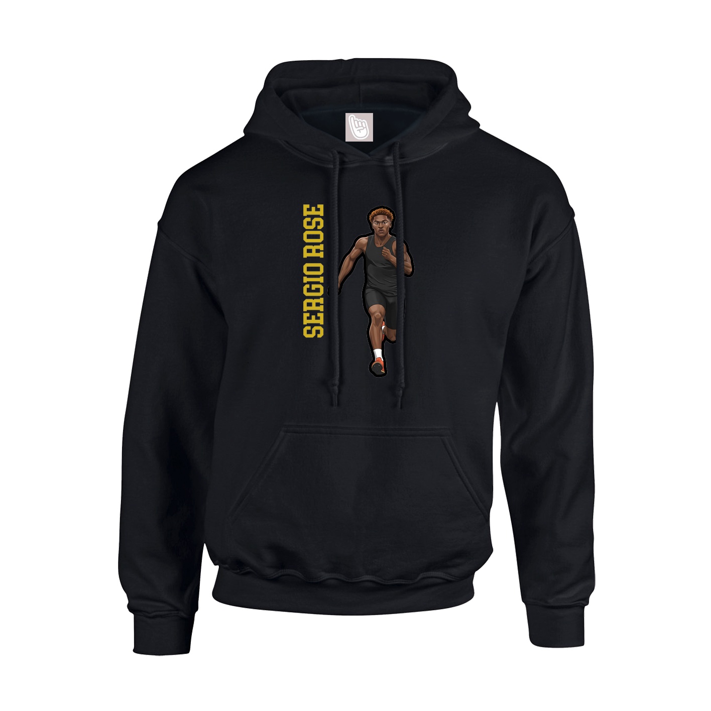 Hoodie — Name Vertical in Black