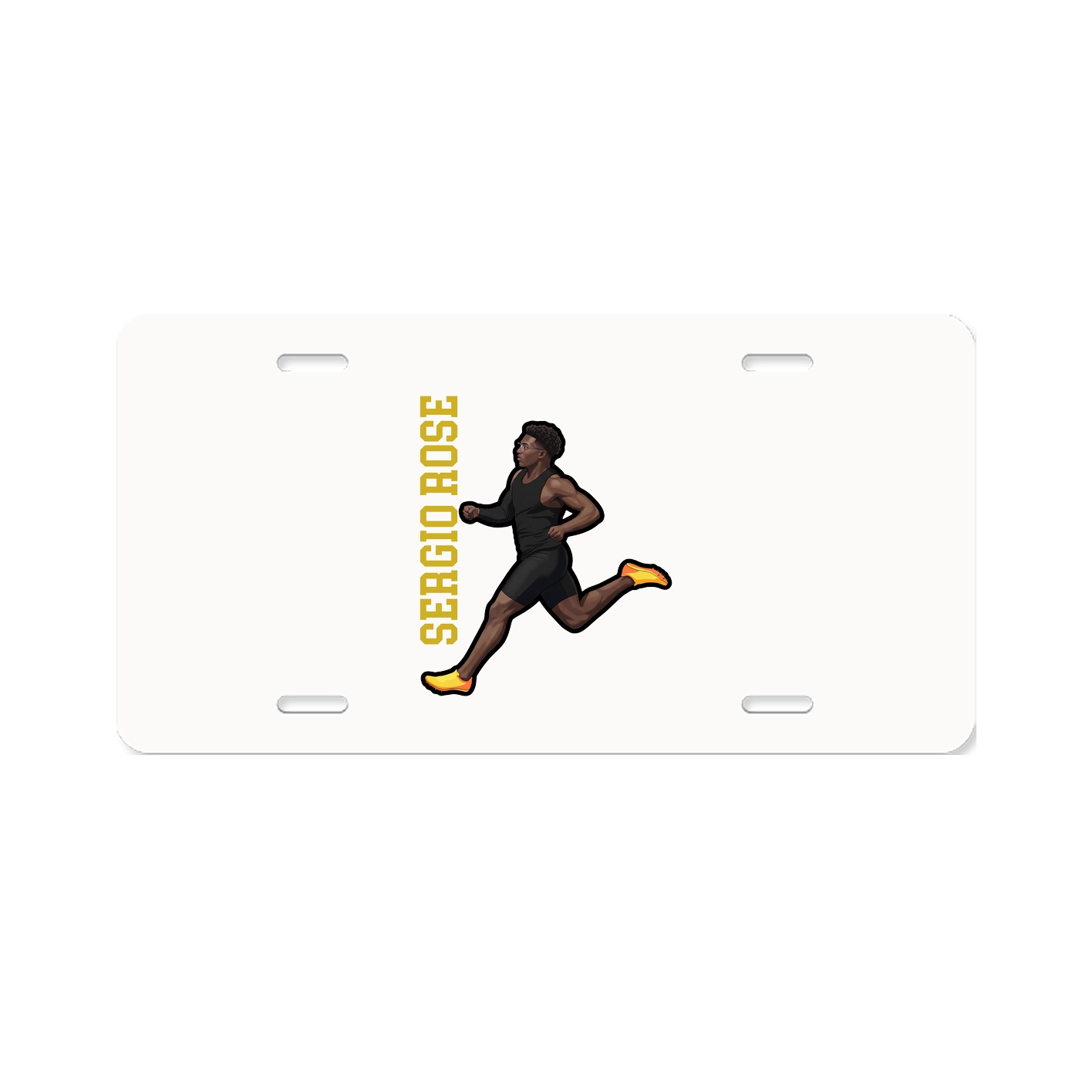 License Plate — Name Vertical in Classic