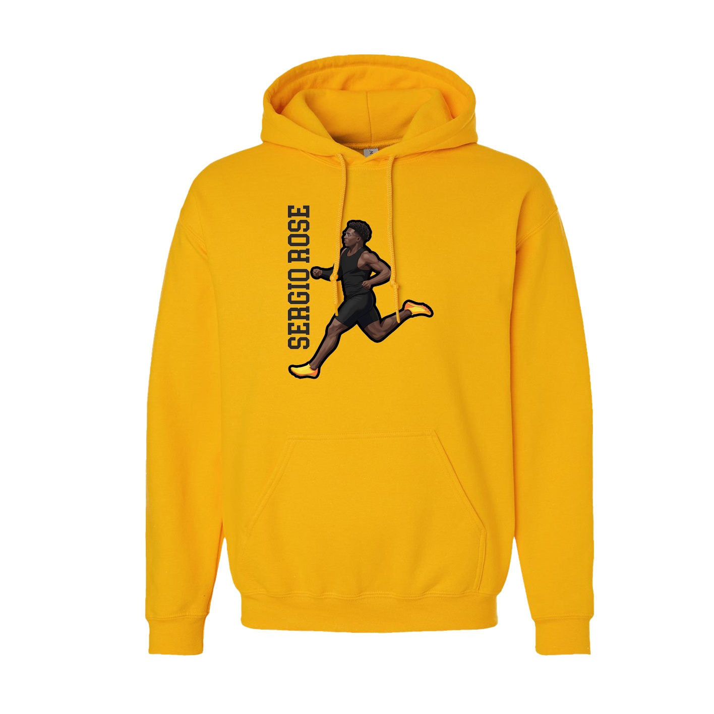 Hoodie — Name Vertical in Gold