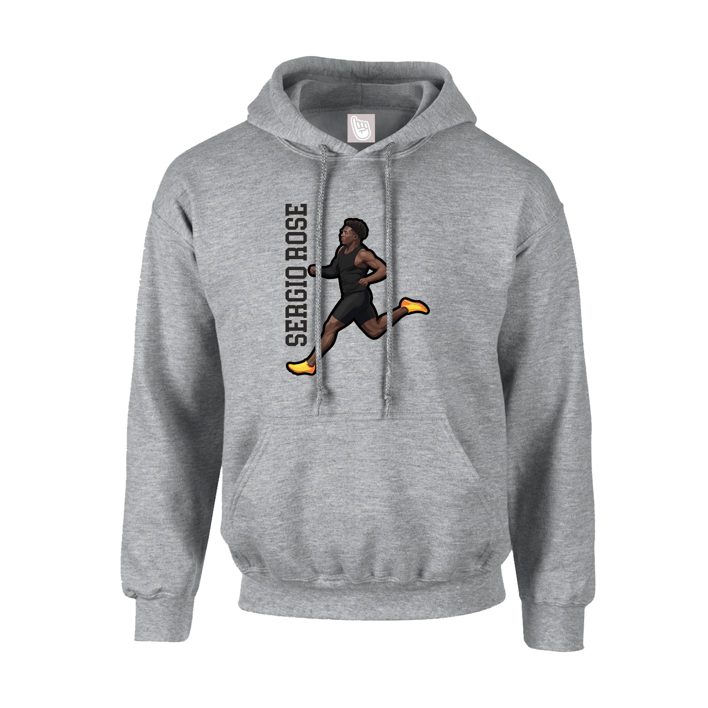 Youth Hoodie — Name Vertical in Grey