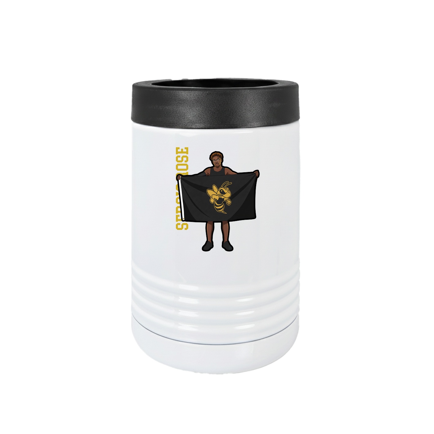 Beverage Holder — Name Vertical in White