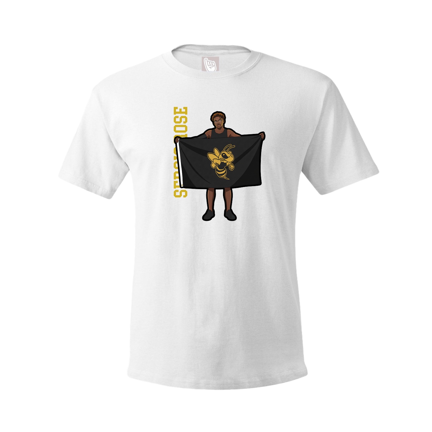 Youth Tee — Name Vertical in White