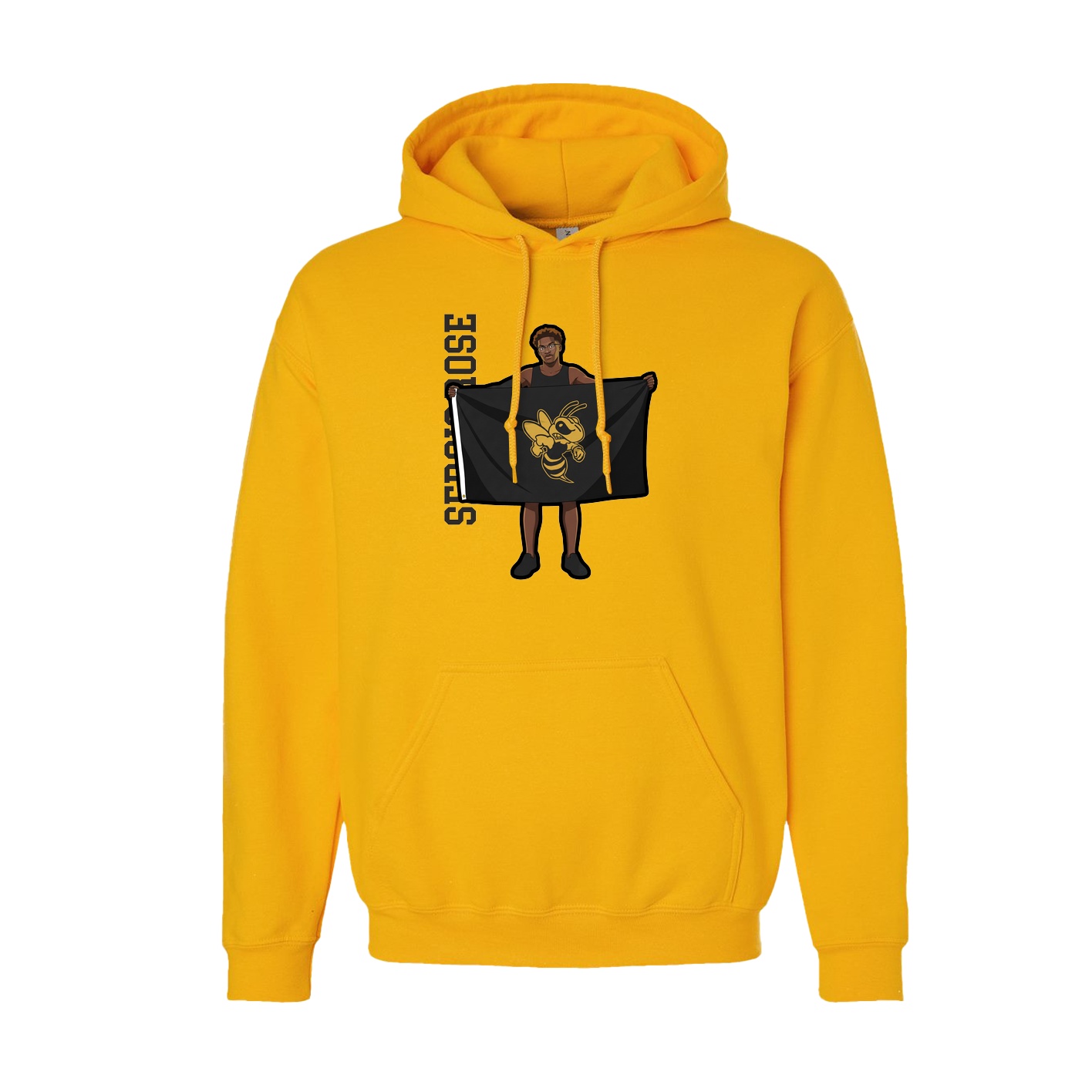 Youth Hoodie — Name Vertical in Gold