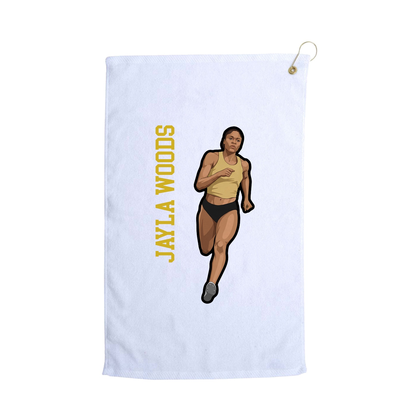 Golf Towel — Name Vertical in White
